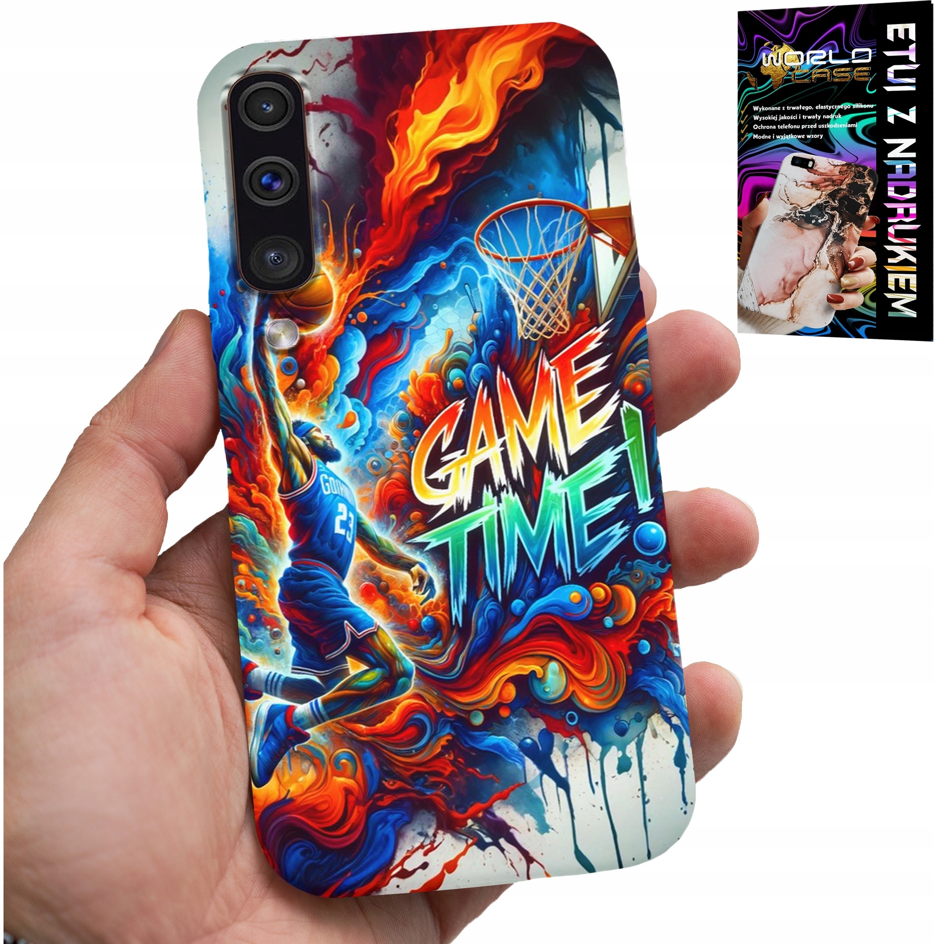 ETUI DO SAMSUNG GALAXY A70 - KOSZYKÓWKA NBA GAME TIME, CASE + SZKŁO