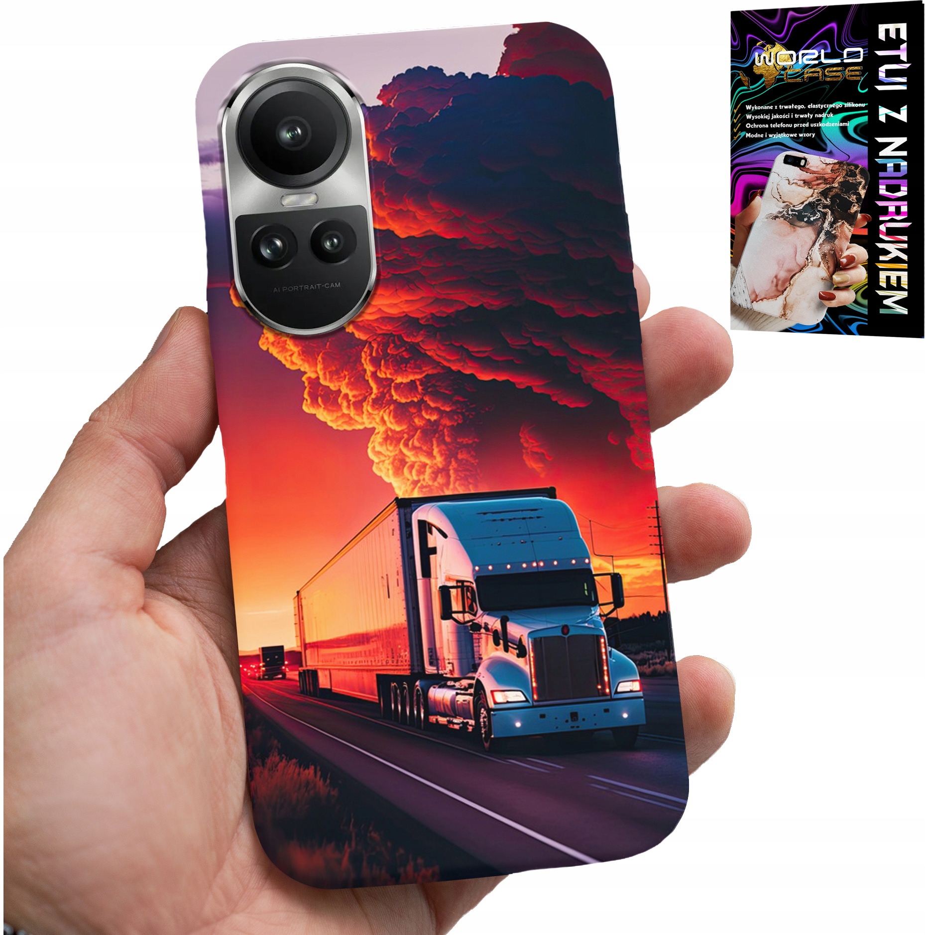 ETUI DO OPPO RENO10 PRO 5G - TIR CIĘŻARÓWKA CASE + FOLIA HYDROŻEL