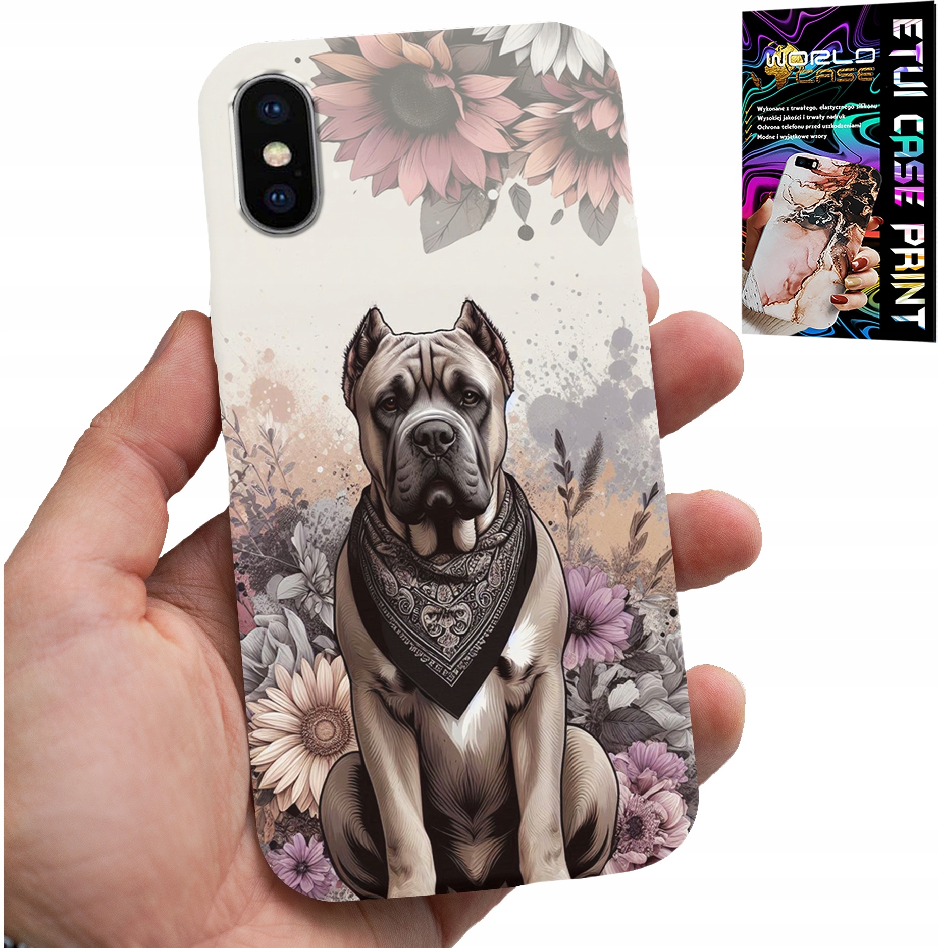 ETUI DO IPHONE XS MAX - PSIE RASY PSIE WZORY POKROWIEC + FOLIA