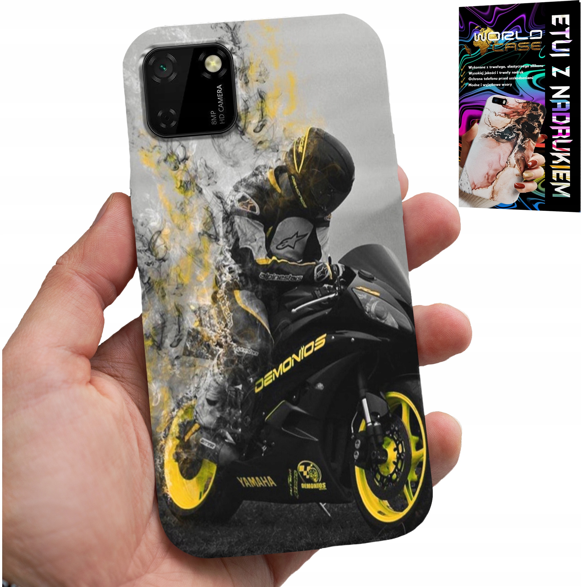 ETUI DO HUAWEI Y5P - MOTOR MOTOCYKLE FAN WIELE WZORÓW PLECKÓW