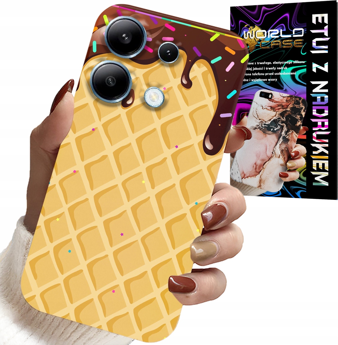 ETUI DO XIAOMI NOTE 13 PRO 5G - Z MOTYWEM WAFLA Z POLEWĄ CZEKOLADOWĄ
