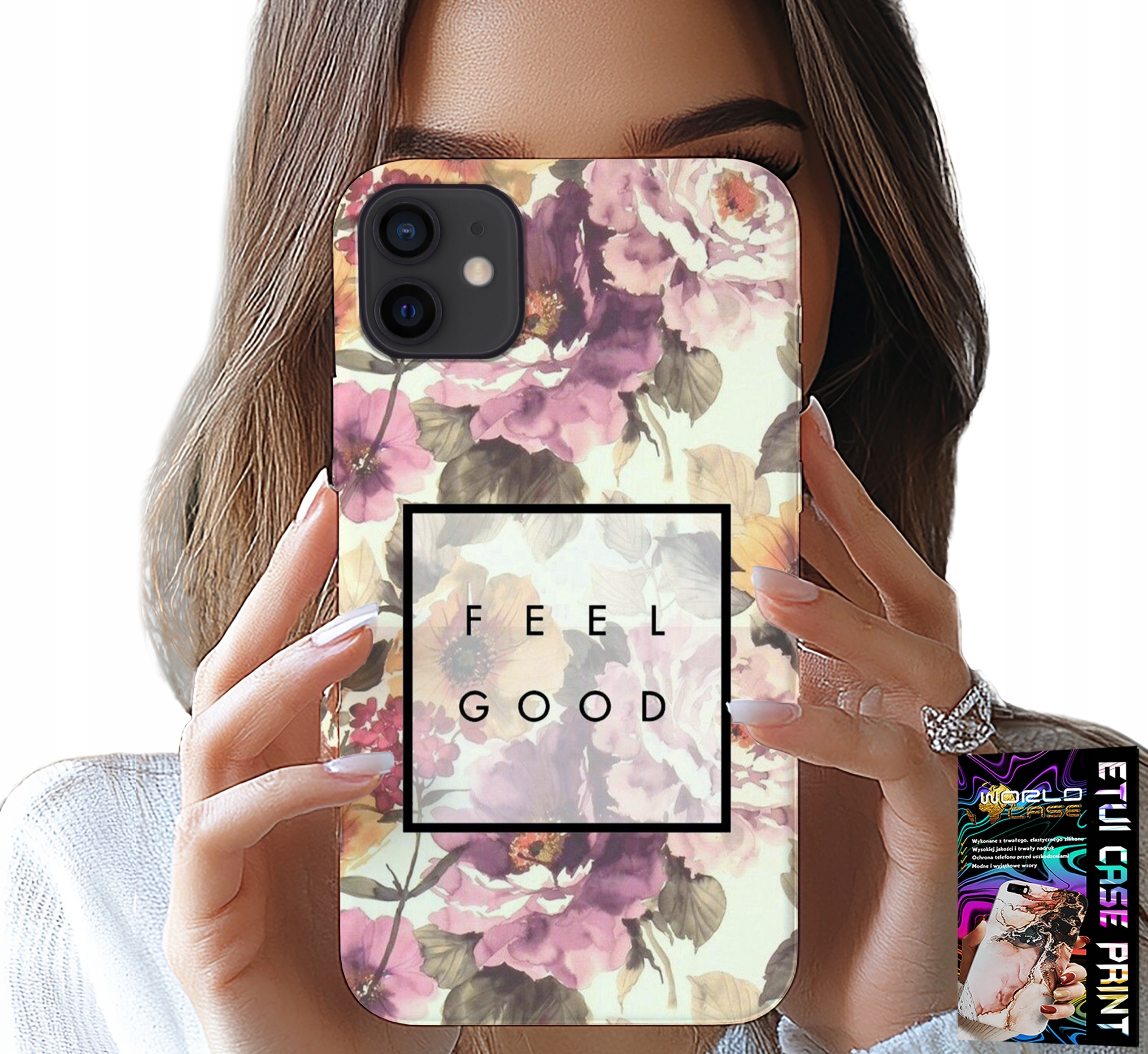 ETUI DO IPHONE 11 - KWIATISTY WZÓR, MODNE DAMSKIE + SZKŁO