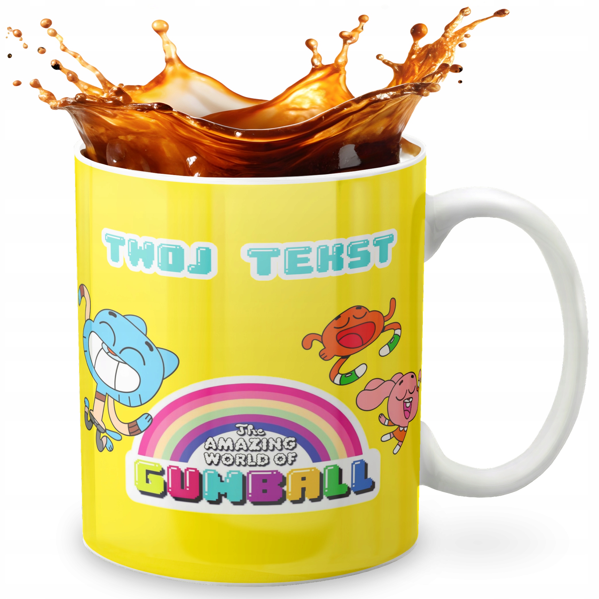 KUBEK 330ml GRAFIKA PREZENT ŚWIĘTA WZÓR - BAJKA GUMBALL + IMIĘ