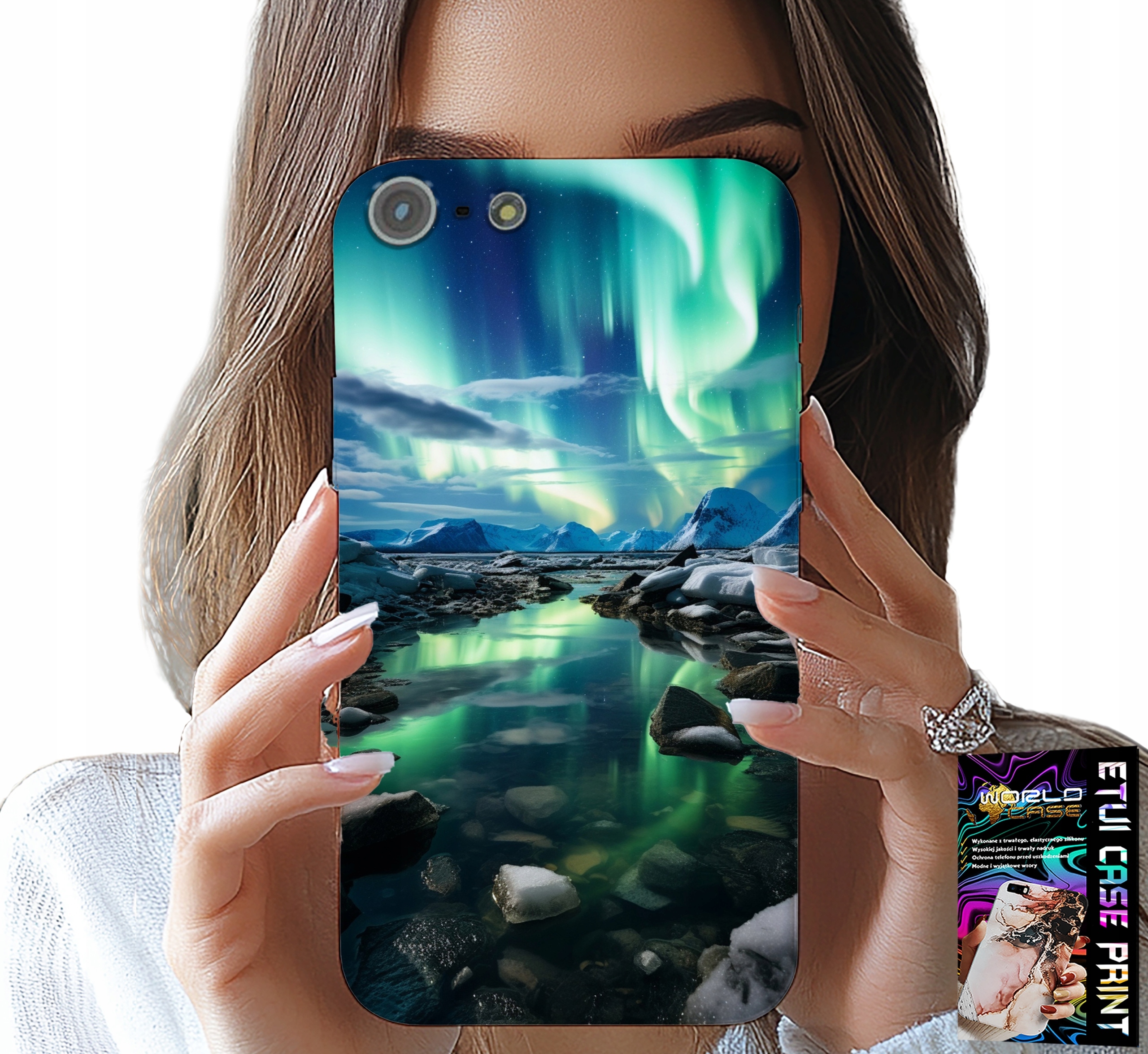 ETUI DO IPHONE 5 / 5S / 5C - ALASKA ZORZA POLARNA STAWIK CASE + SZKŁO