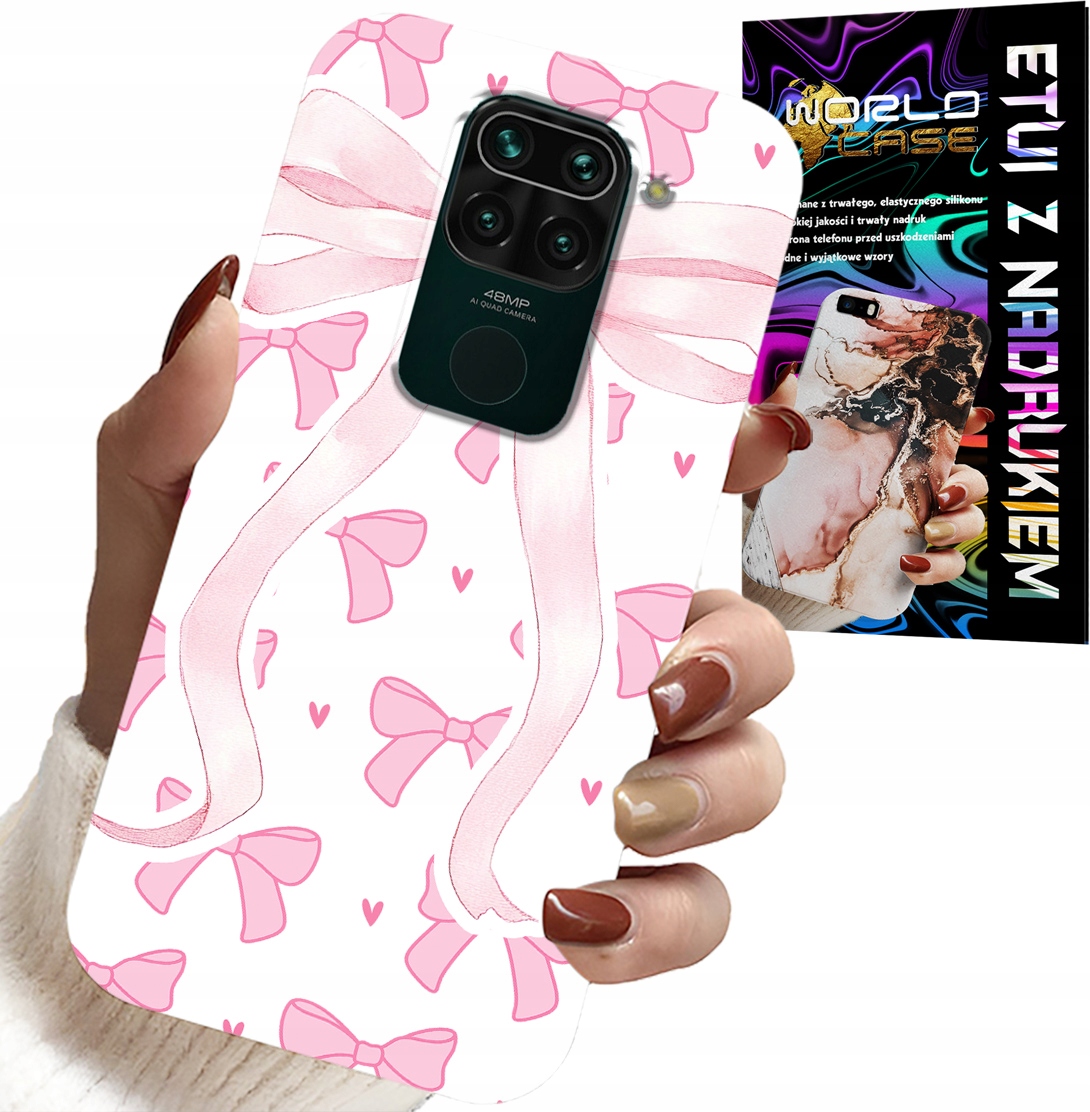 ETUI DO XIAOMI NOTE 9 - RÓŻOWE WSTAZKI WSTĄZKA MODNE WZORY CASE