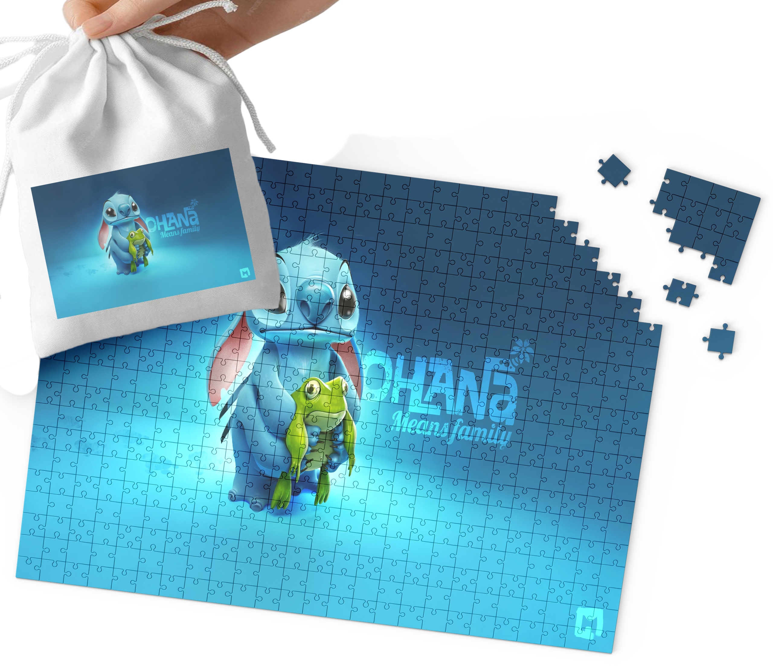 PUZZLE - LILO I STICH WZORY Z BAJEK I GIER DLA DZIECI 35el + WORECZEK