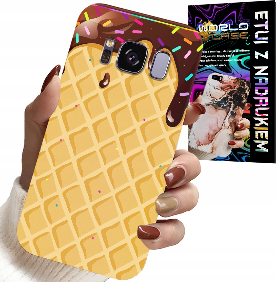 ETUI DO SAMSUNG GALAXY S8 - Z MOTYWEM WAFLA Z POLEWĄ CZEKOLADOWĄ