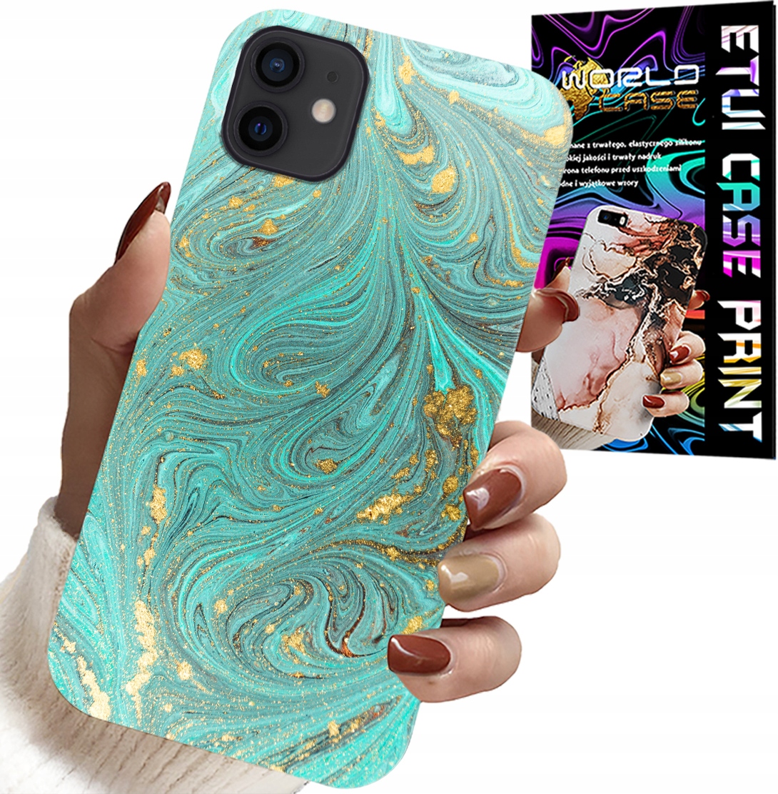 ETUI DO IPHONE 11 - MARMURKOWE WZORY + SZKŁO HARTOWANE