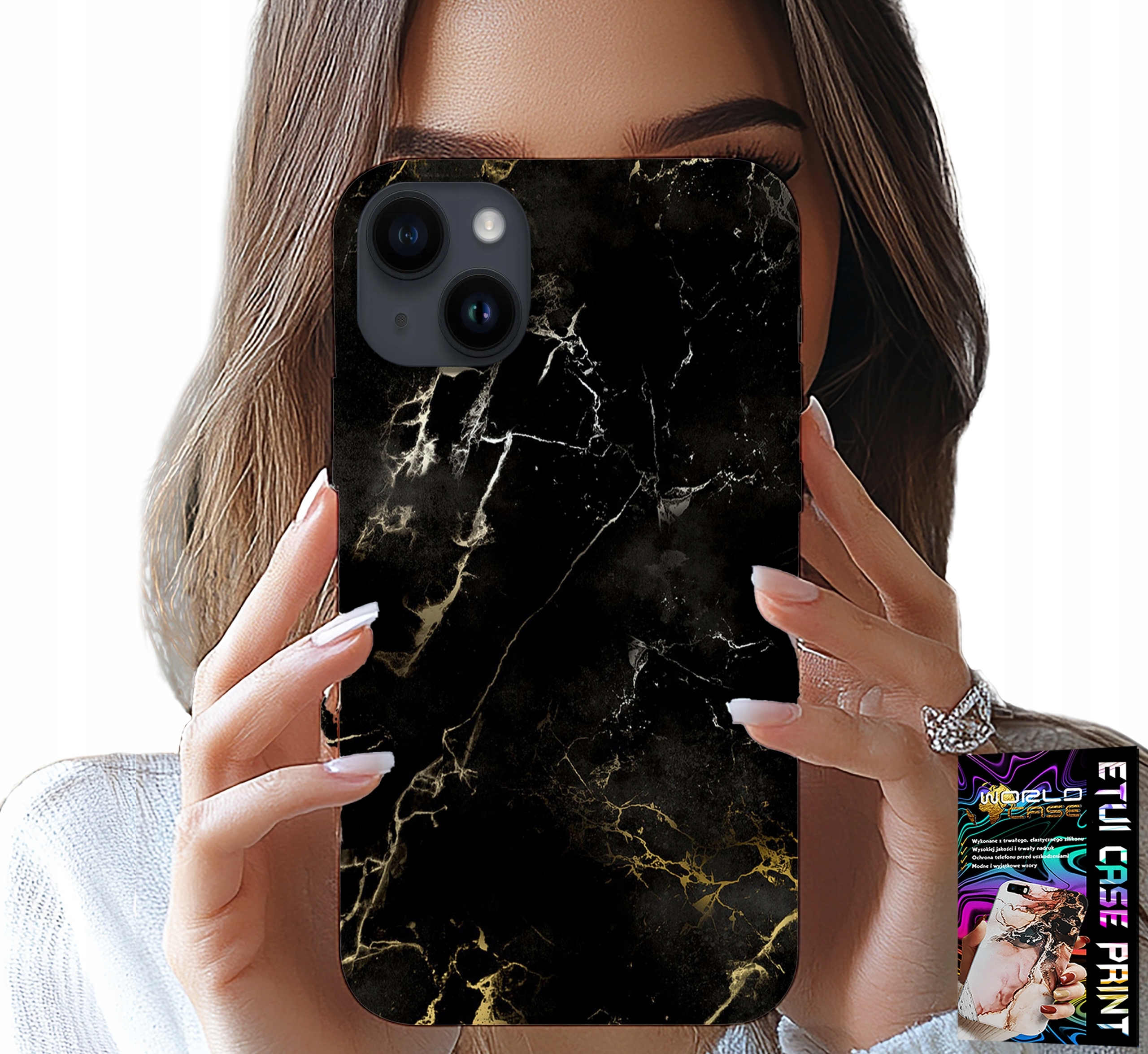 ETUI DO IPHONE 15 PLUS - KAMIENNE ELEGANCKIE WZORY FUTERAŁ CASE