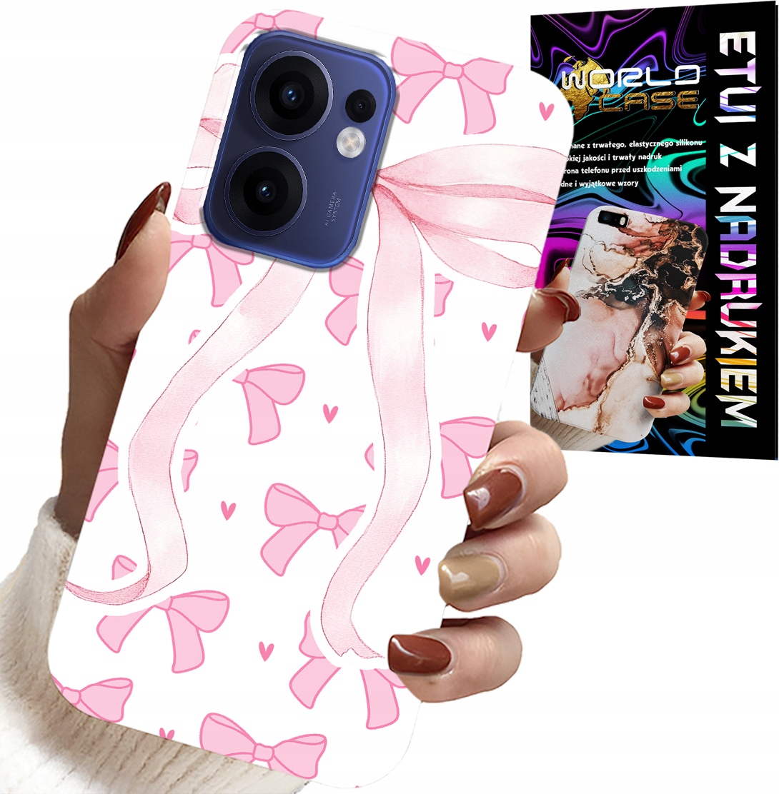 ETUI DO OPPO FIND X5 LITE - RÓŻOWE WSTAZKI WSTĄZKA MODNE WZORY CASE