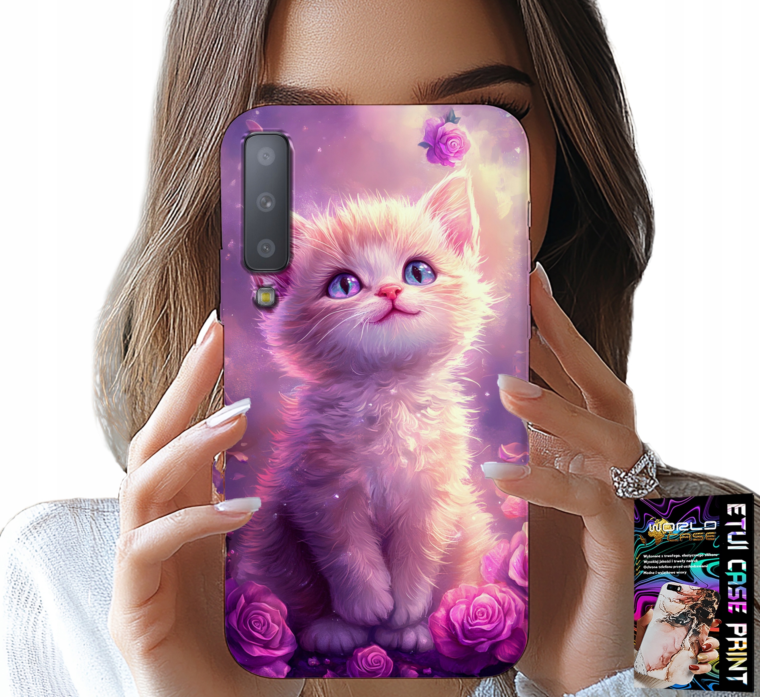 ETUI DO SAMSUNG A7 2018 - SŁODKI KOTEK, KOT, WZORY ZE ZWIERZĘTAMI