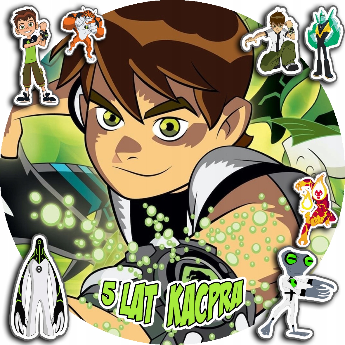 OPŁATEK NA TORT 20CM - BEN TEN 10 BAJKA + IMIĘ + ! 15CM 18CM