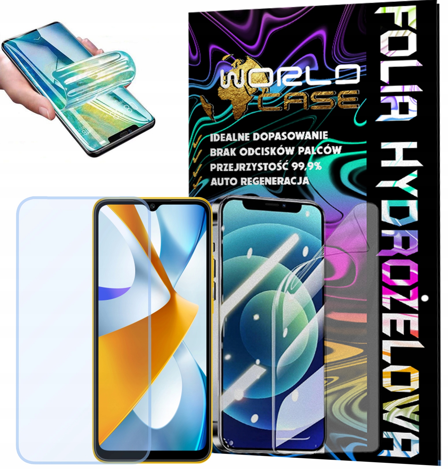 FOLIA HYDROŻELOWA OCHRONNA DO POCO C40 NA EKRAN MOCNA WYTRZYMAŁA