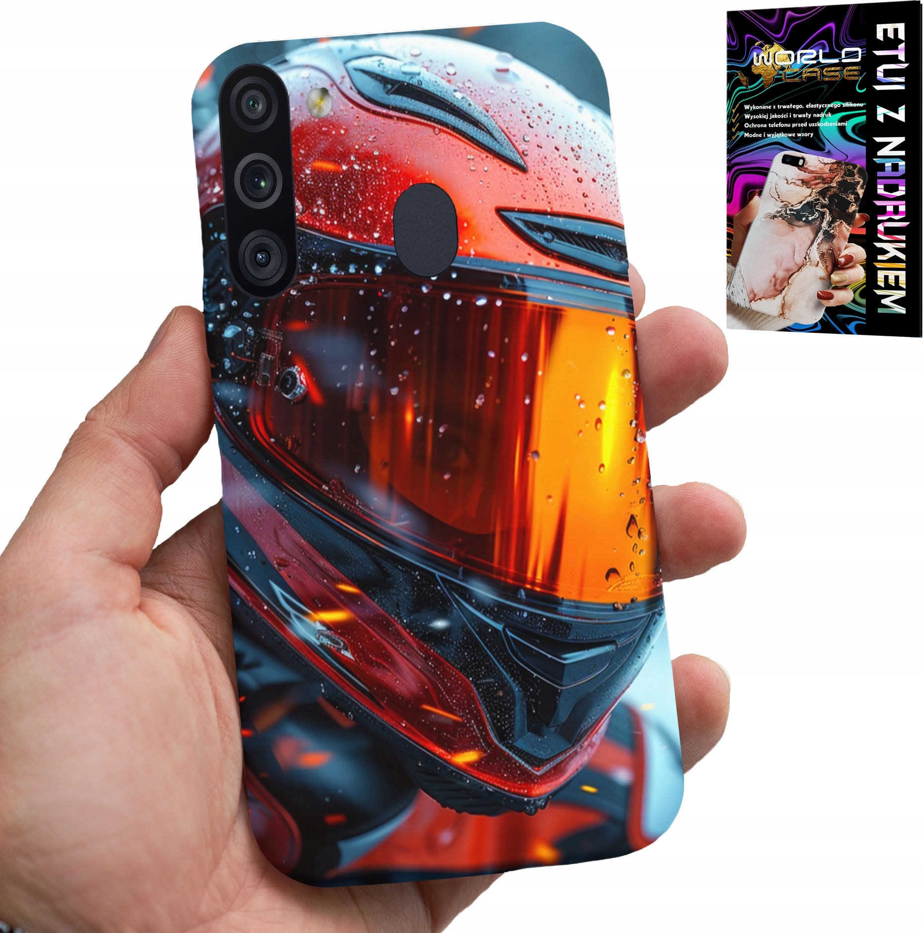 ETUI DO SAMSUNG GALAXY A21 - MOTOR, FAN MOTOCYKL KASK MOTOCYKLISTA