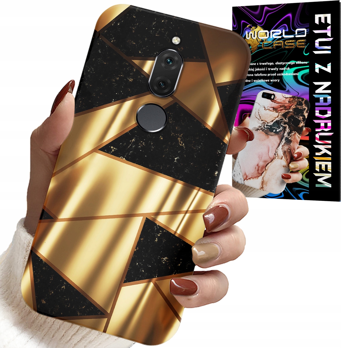 ETUI DO HUAWEI MATE 10 LITE - ZŁOTE ELEGANCKIE WZORY + FOLIA HYDRO