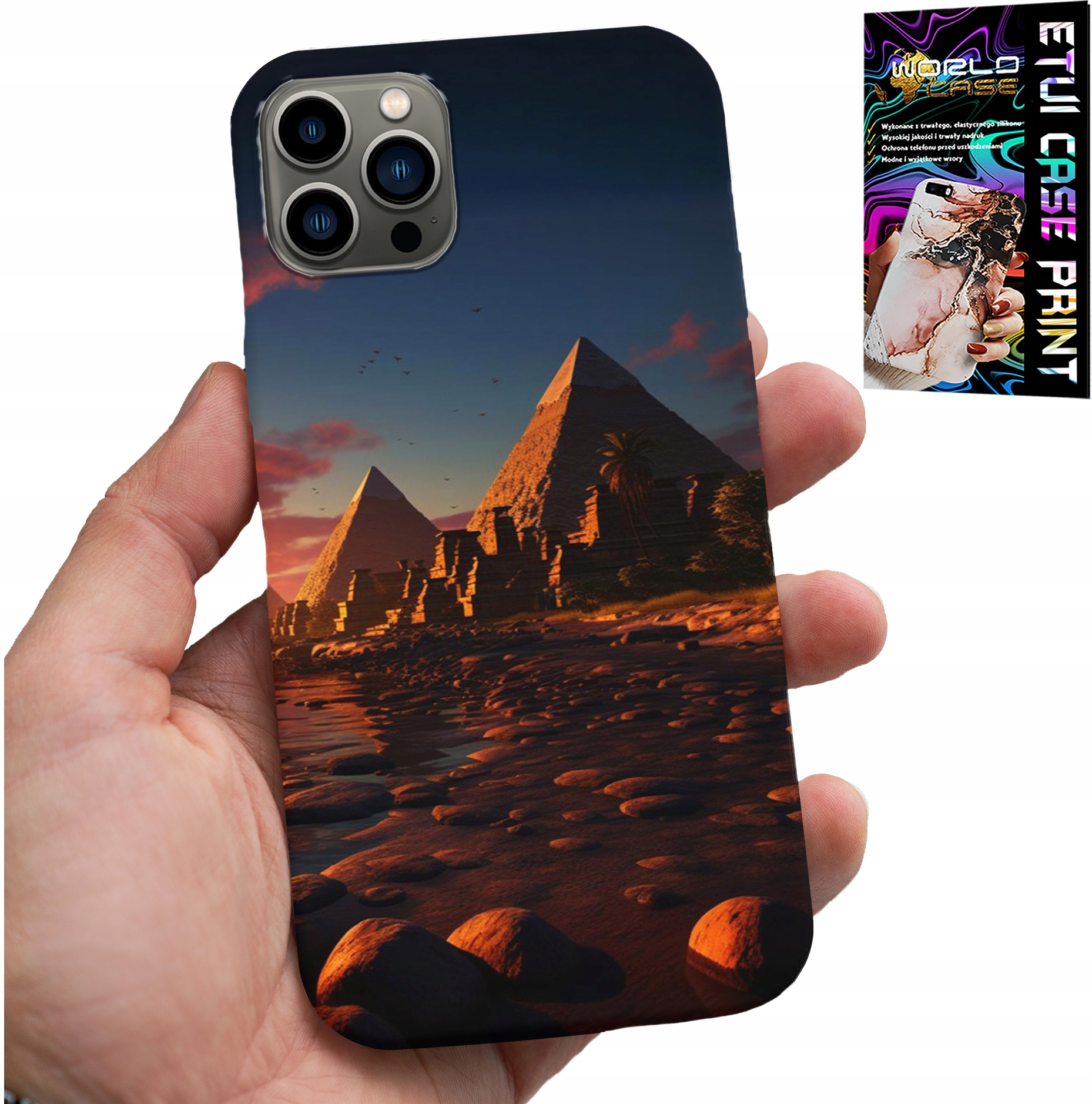 ETUI DO IPHONE 13 PRO MAX - PIRAMIDY W GIZIE, EGIPT, SFINKS, FARAON