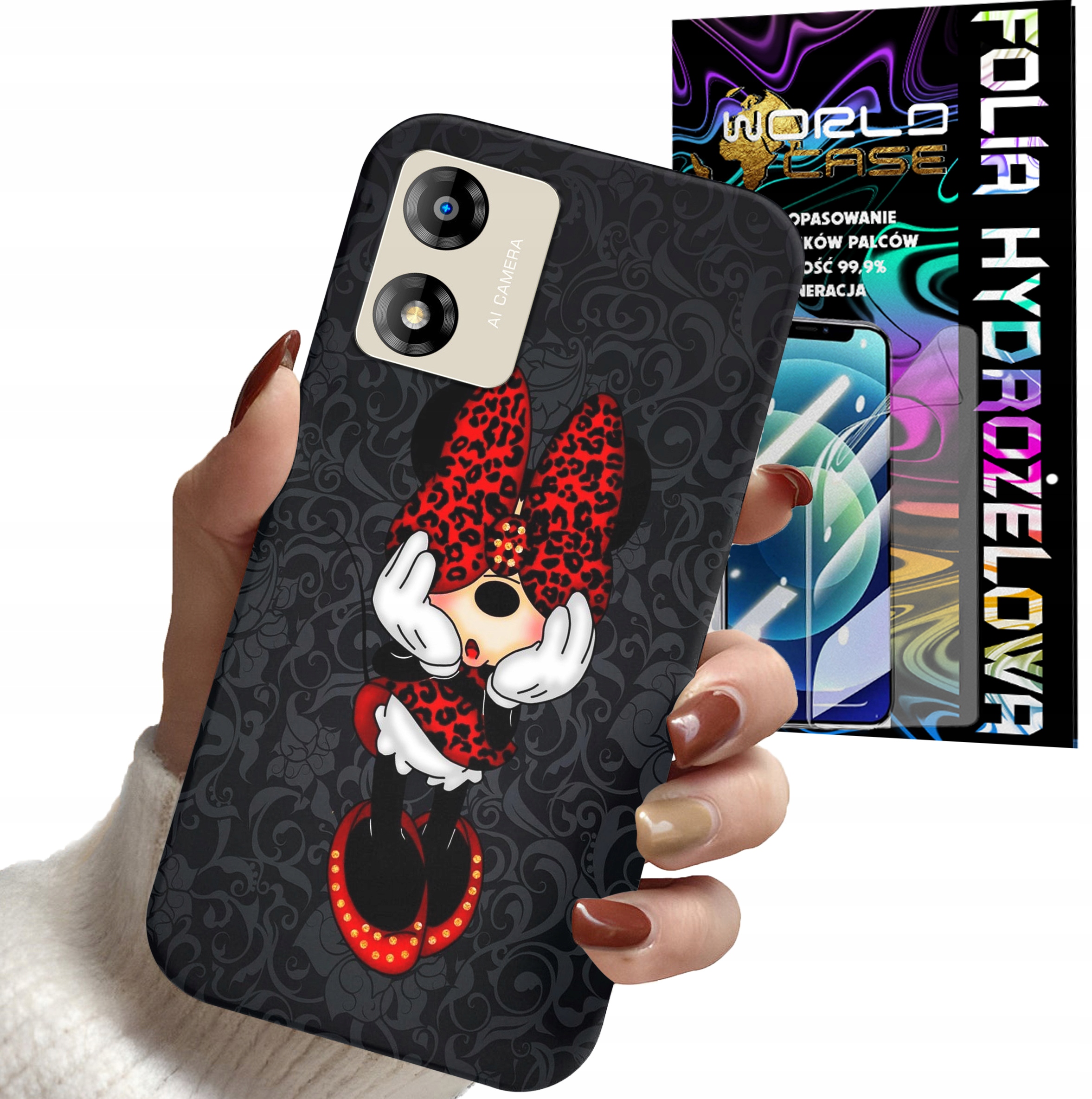 ETUI DO MOTOROLA MOTO E13 - MYSZKA MINNIE MICKEY MINI + FOLIA