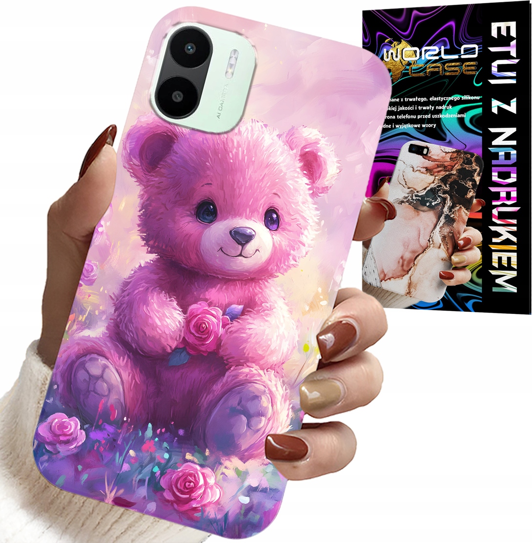 ETUI DO XIAOMI REDMI A2 - SŁODKI MIŚ NA RÓŻOWYM TLE, CASE + FOLIA