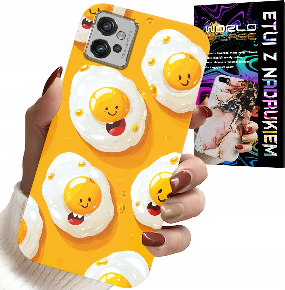 ETUI DO MOTOROLA G32 - SŁODKIE UŚMIECHNIĘTE JAJKA CASE + FOLIA