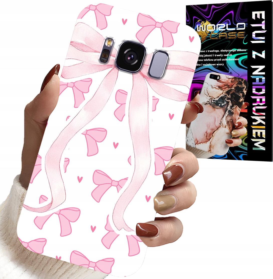ETUI DO SAMSUNG GALAXY S8 - RÓŻOWE WSTAZKI WSTĄZKA MODNE WZORY CASE