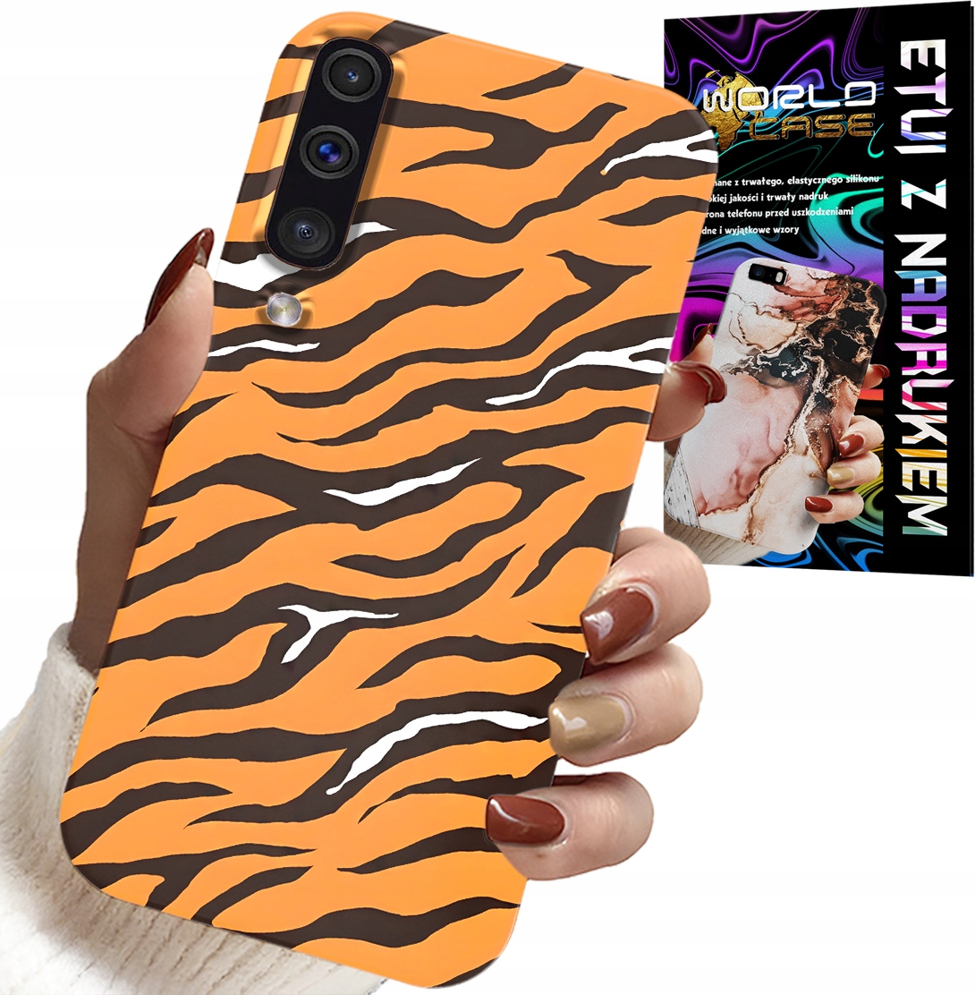ETUI DO SAMSUNG GALAXY A70 - PLECKI W TYGRYSIE PASKI POKROWIEC +SZKŁO