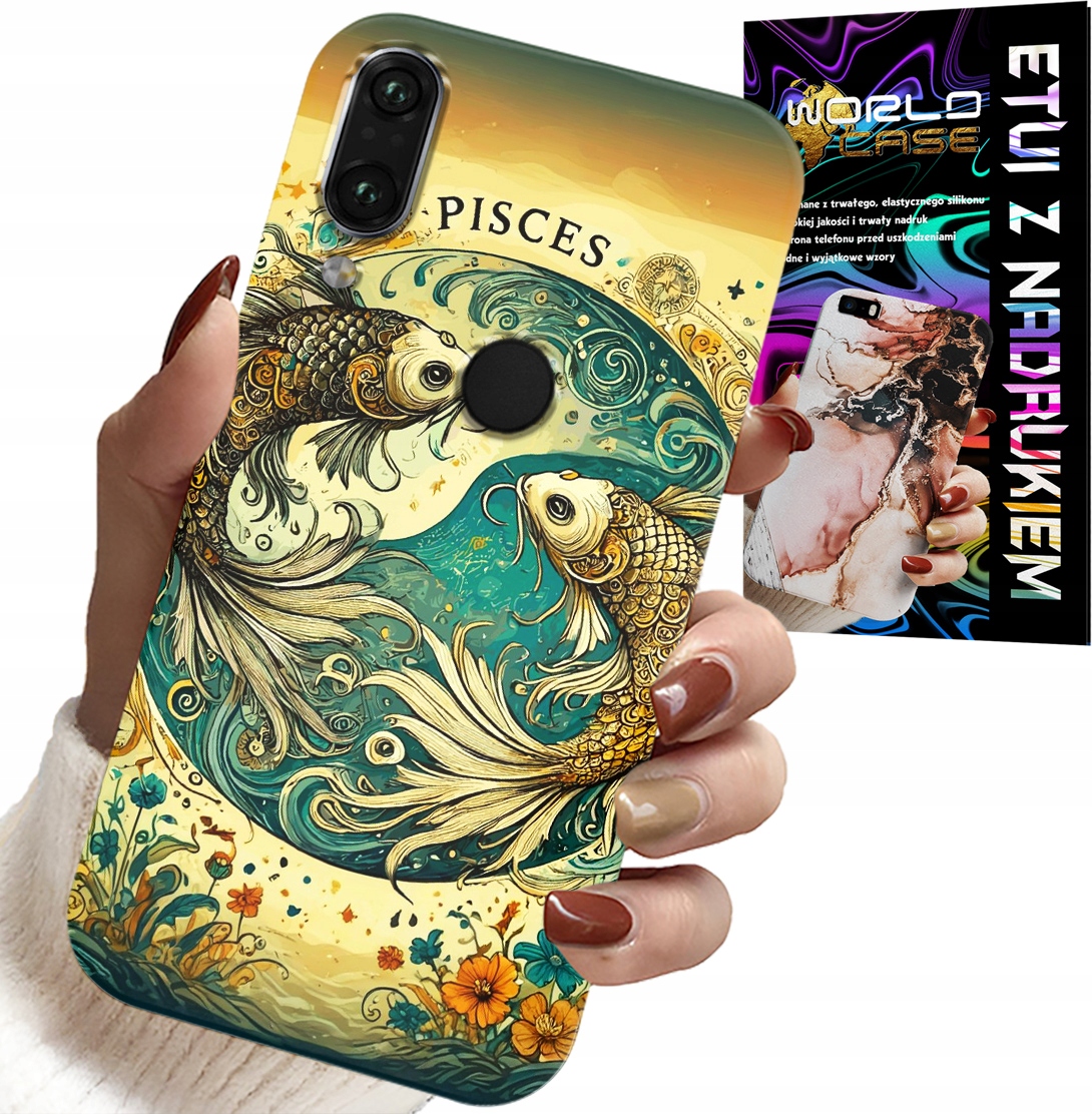 ETUI DO HUAWEI P SMART 2019 - ZNAK ZODIAKU, RYBA ASTRONOMIA + FOLIA