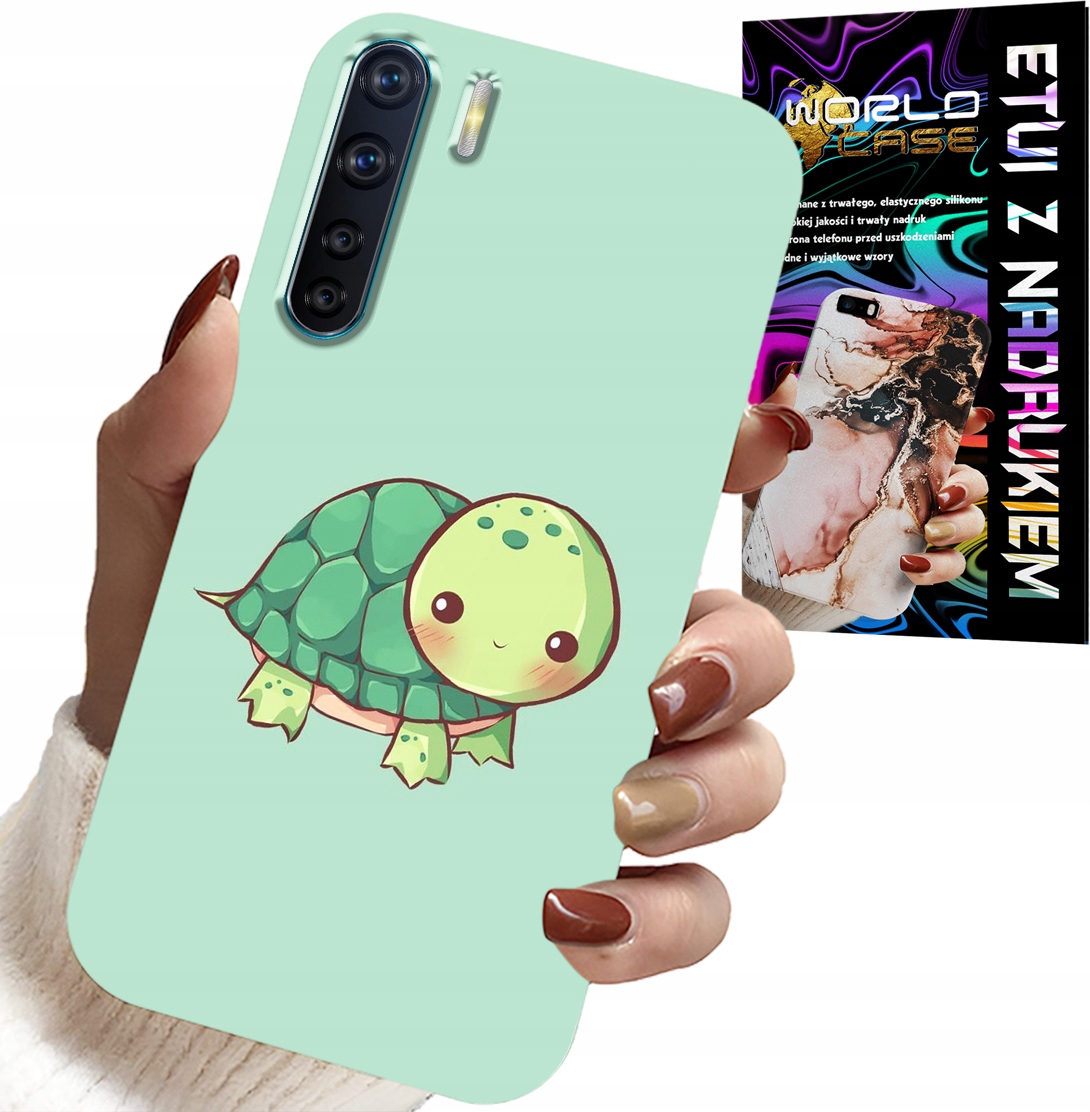 ETUI DO OPPO A91 - SŁODKIE ŻÓŁWKI WZORY DLA DZIECI + SZKŁO