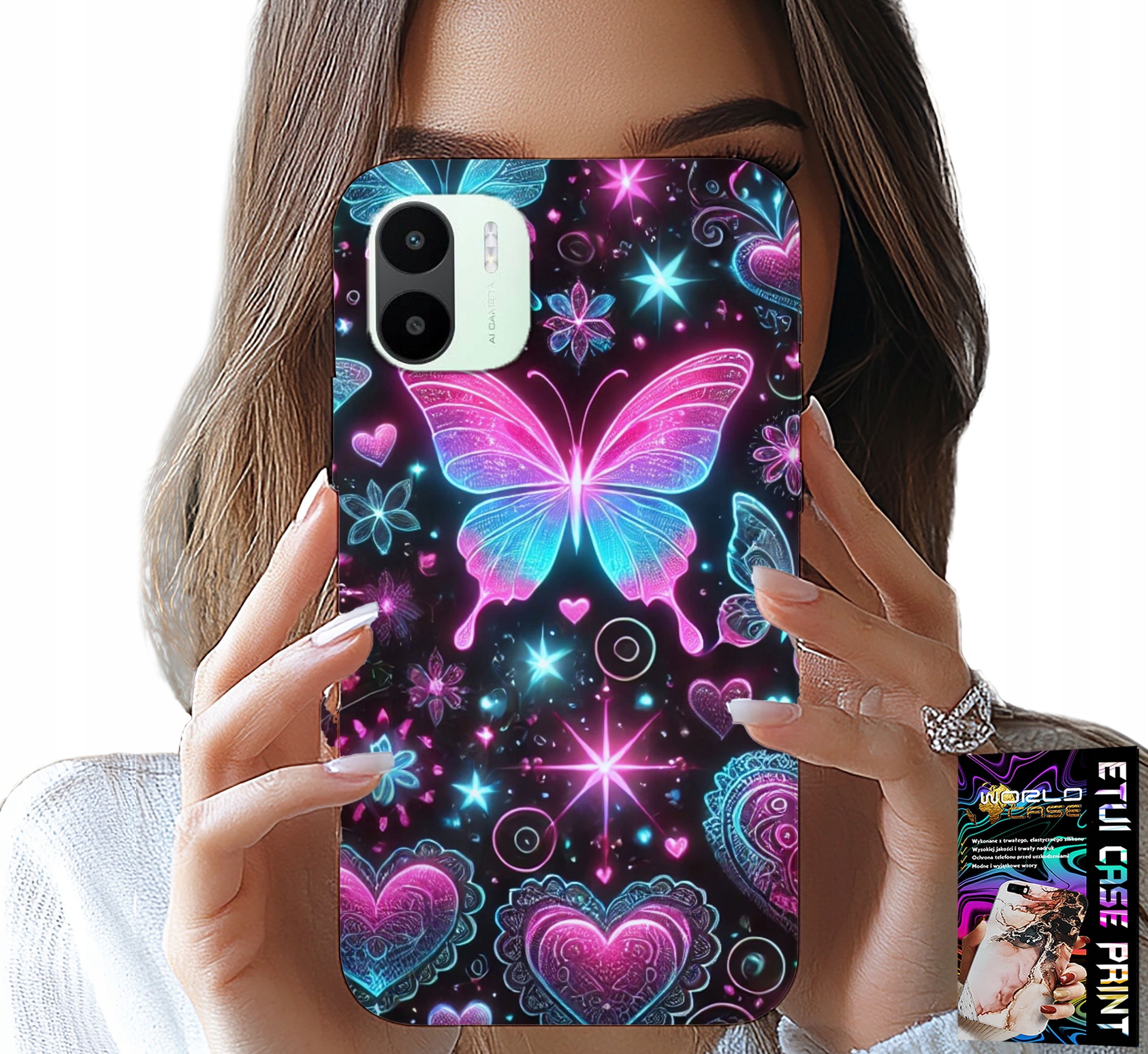 ETUI DO XIAOMI REDMI A1 - KOLOROWY MOTYLEK SERCE MODNE WZORY CASE