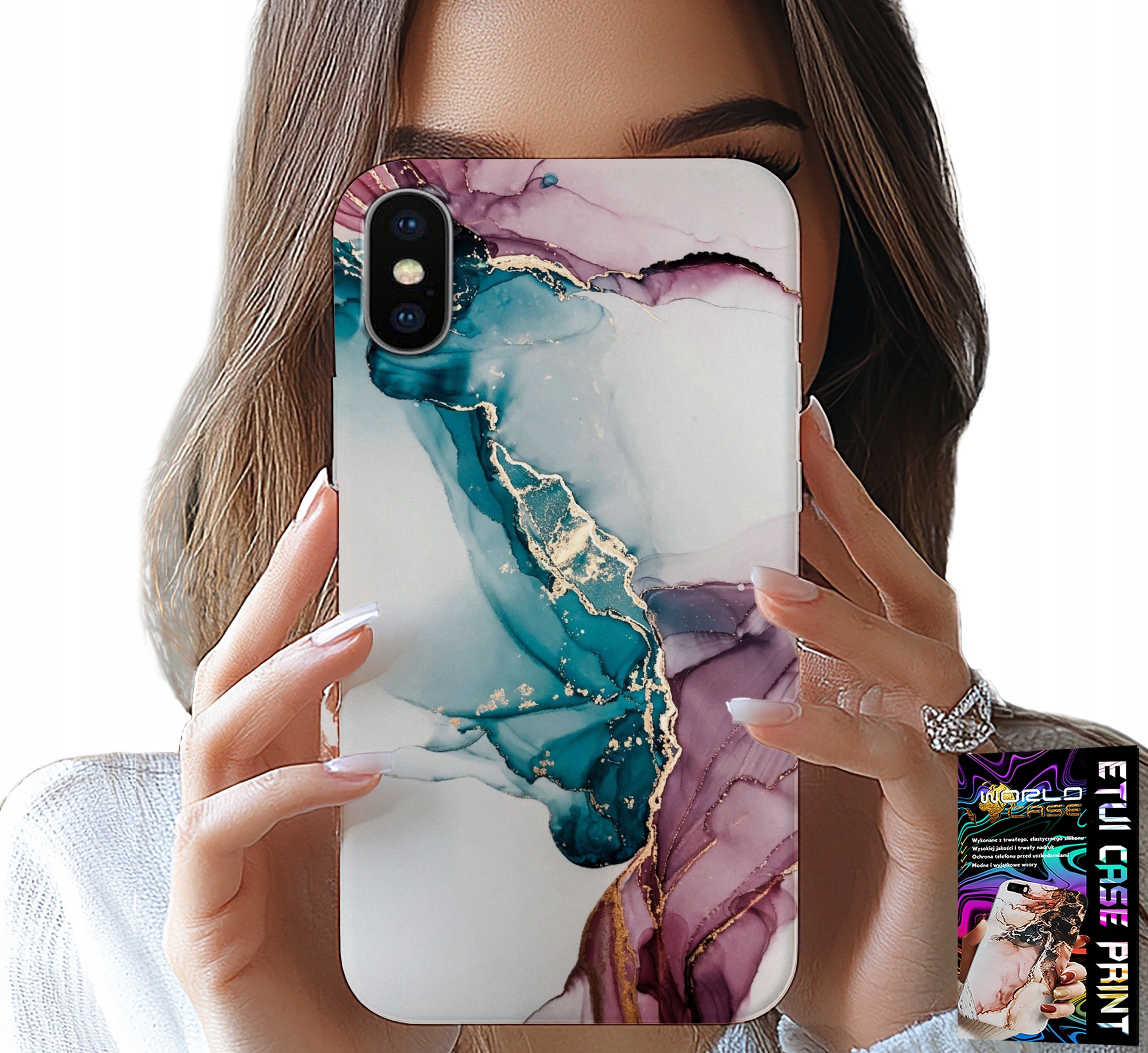 ETUI DO IPHONE X / XS - ELEGANCKI MARMUREK MODNY KOBIECY CASE