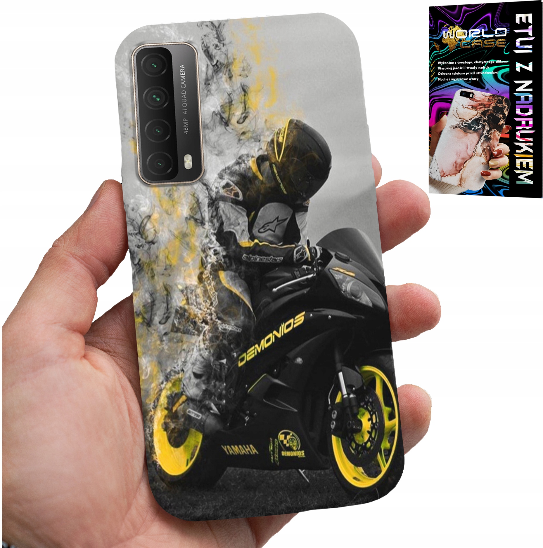 ETUI DO HUAWEI P SMART 2021 - MOTOR MOTOCYKLE FAN WIELE WZORÓW PLECKÓW