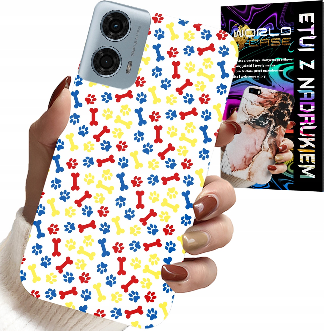 ETUI DO MOTOROLA G34 5G - ŁAPKI KOŚCI PIES PATROL BAJKI + FOLIA