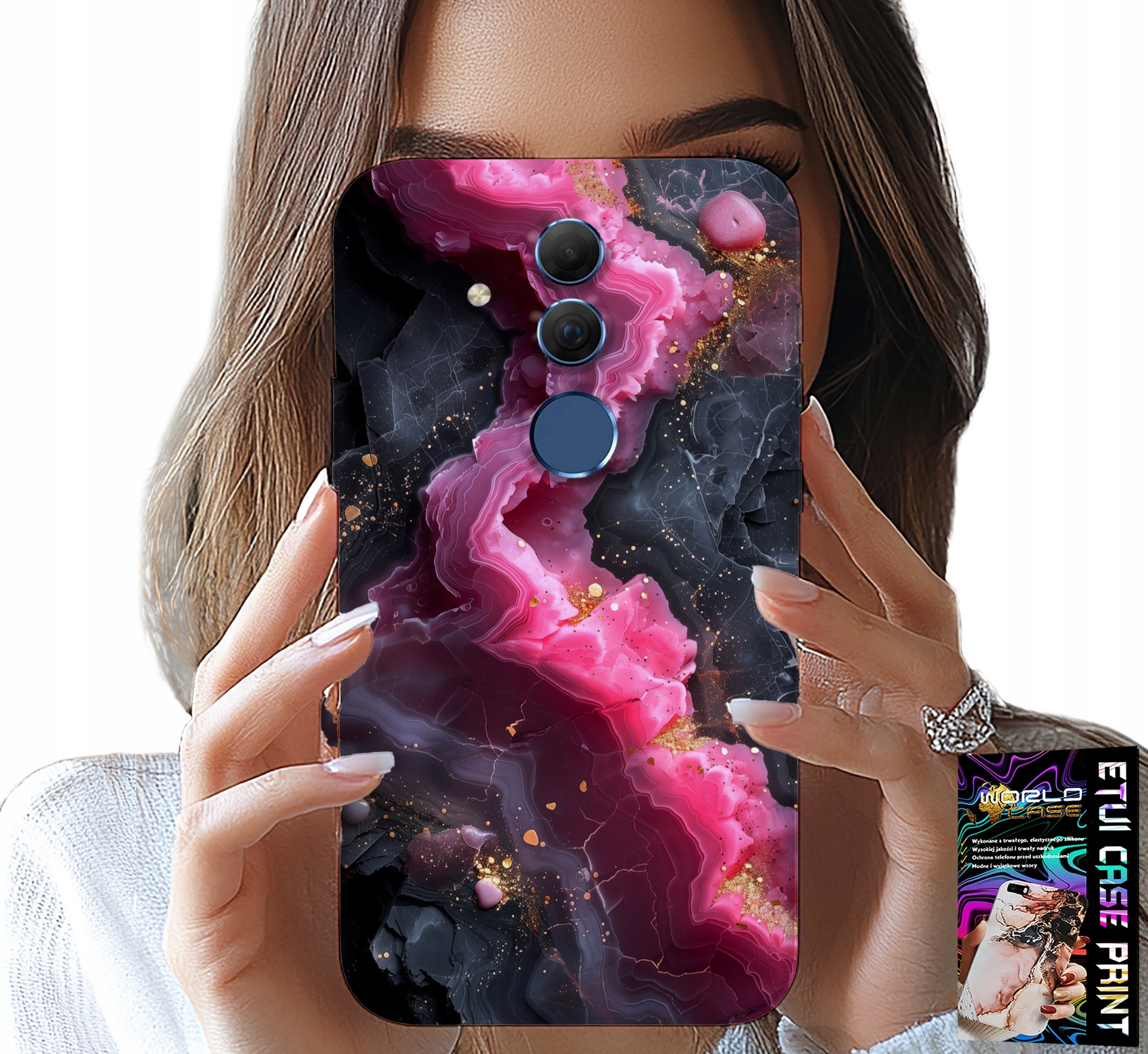 ETUI DO HUAWEI MATE 20 LITE - RÓŻOWY MARMUREK PLECKI, MODNE WZORY