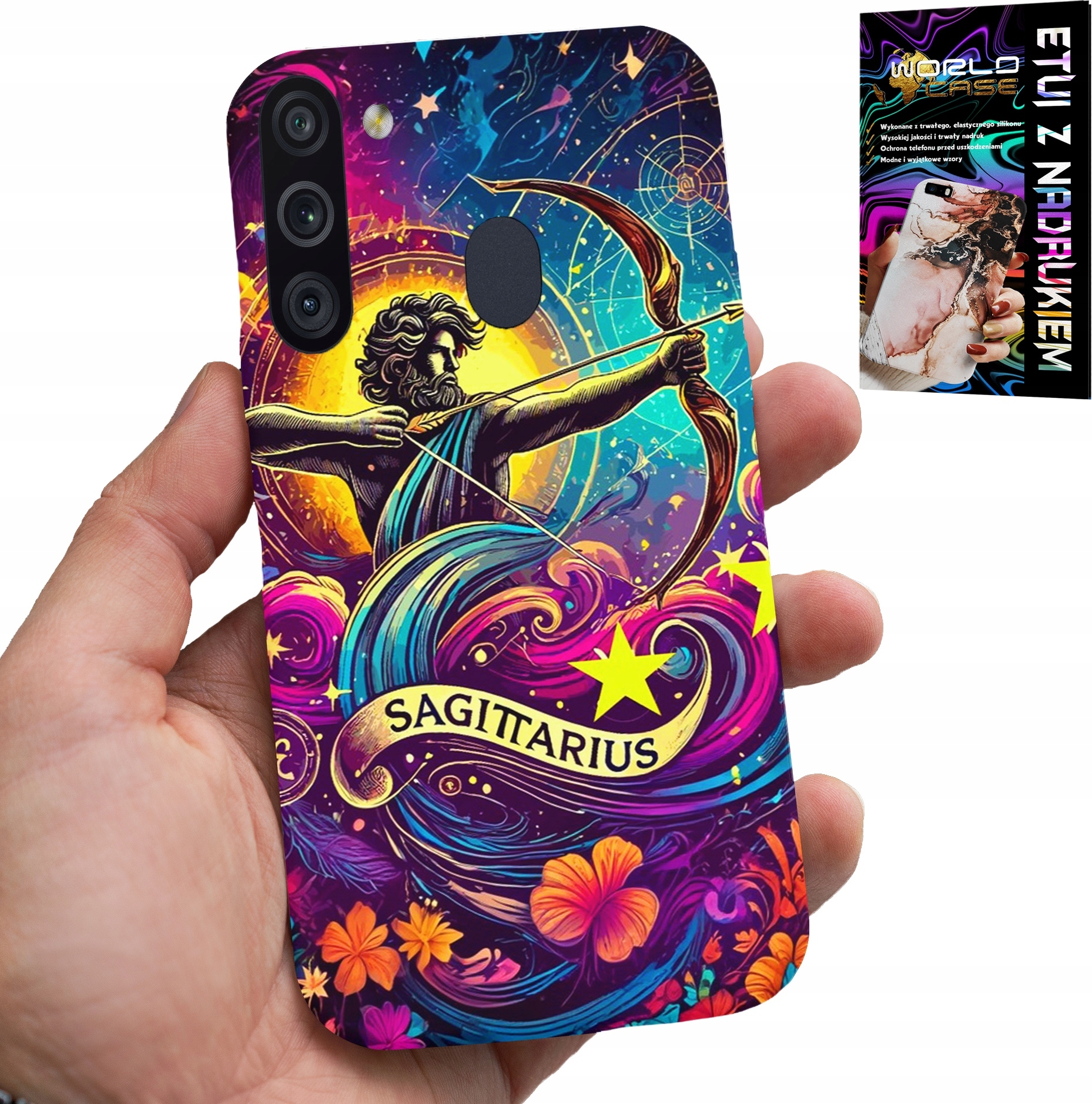 ETUI DO SAMSUNG GALAXY A21 - ZNAK ZODIAKU, STRZELEC ASTRONOMIA PLECKI