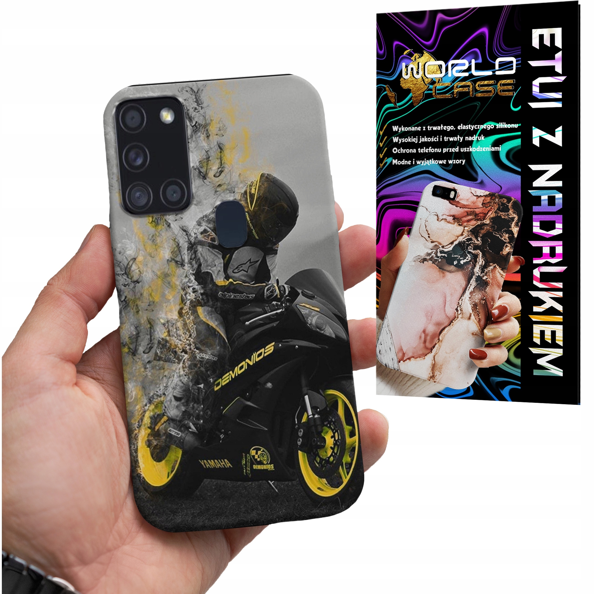 ETUI CASE DO SAMSUNG A21S - MOTOR FAN Motocykle MĘSKIE WZORY PLECKI