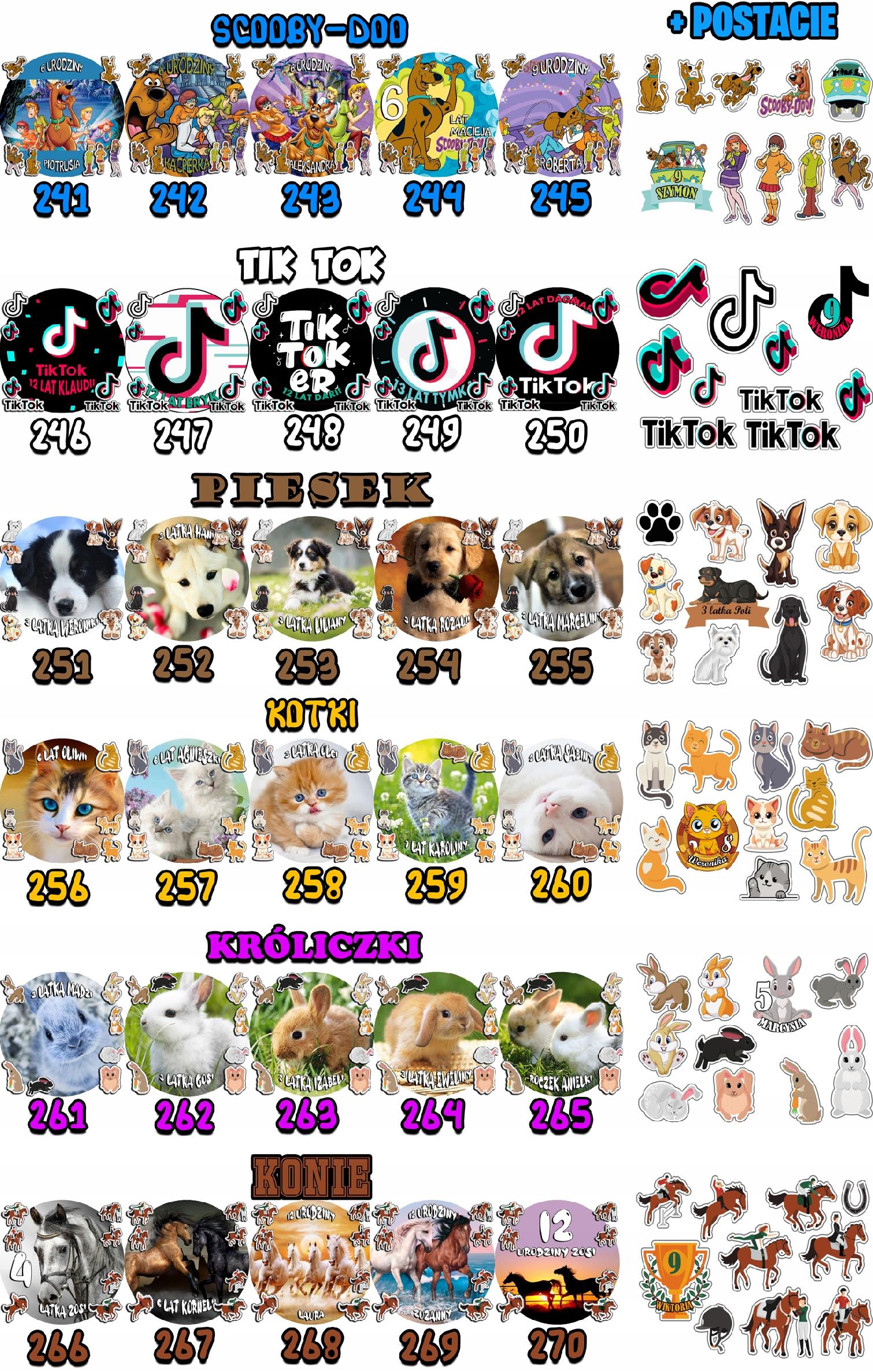 ZESTAW OPŁATEK NA TORT 20CM + 17 POSTACI - STICH STICZ + IMIĘ 15CM 18CM