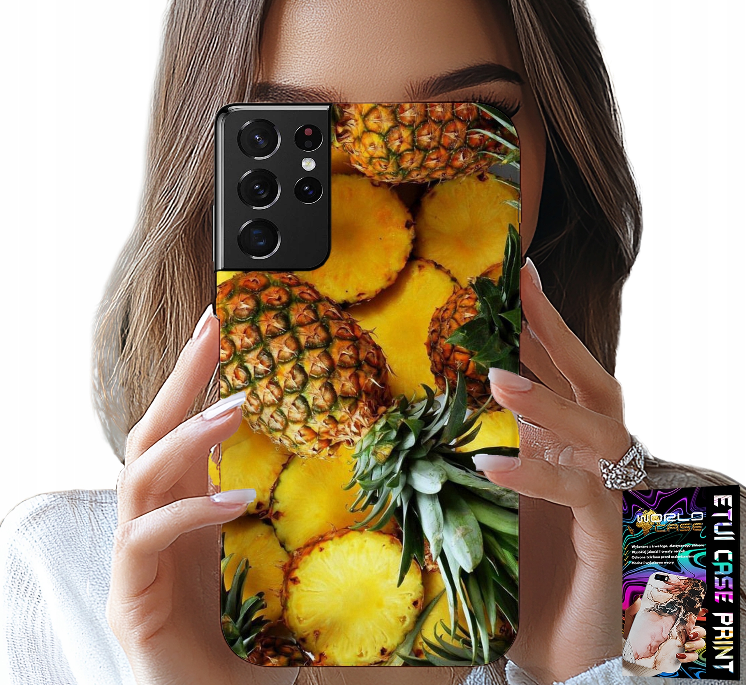 ETUI DO SAMSUNG GALAXY S21 Ultra - ANANAS OWOCOWY CASE OBUDOWA + FOLIA