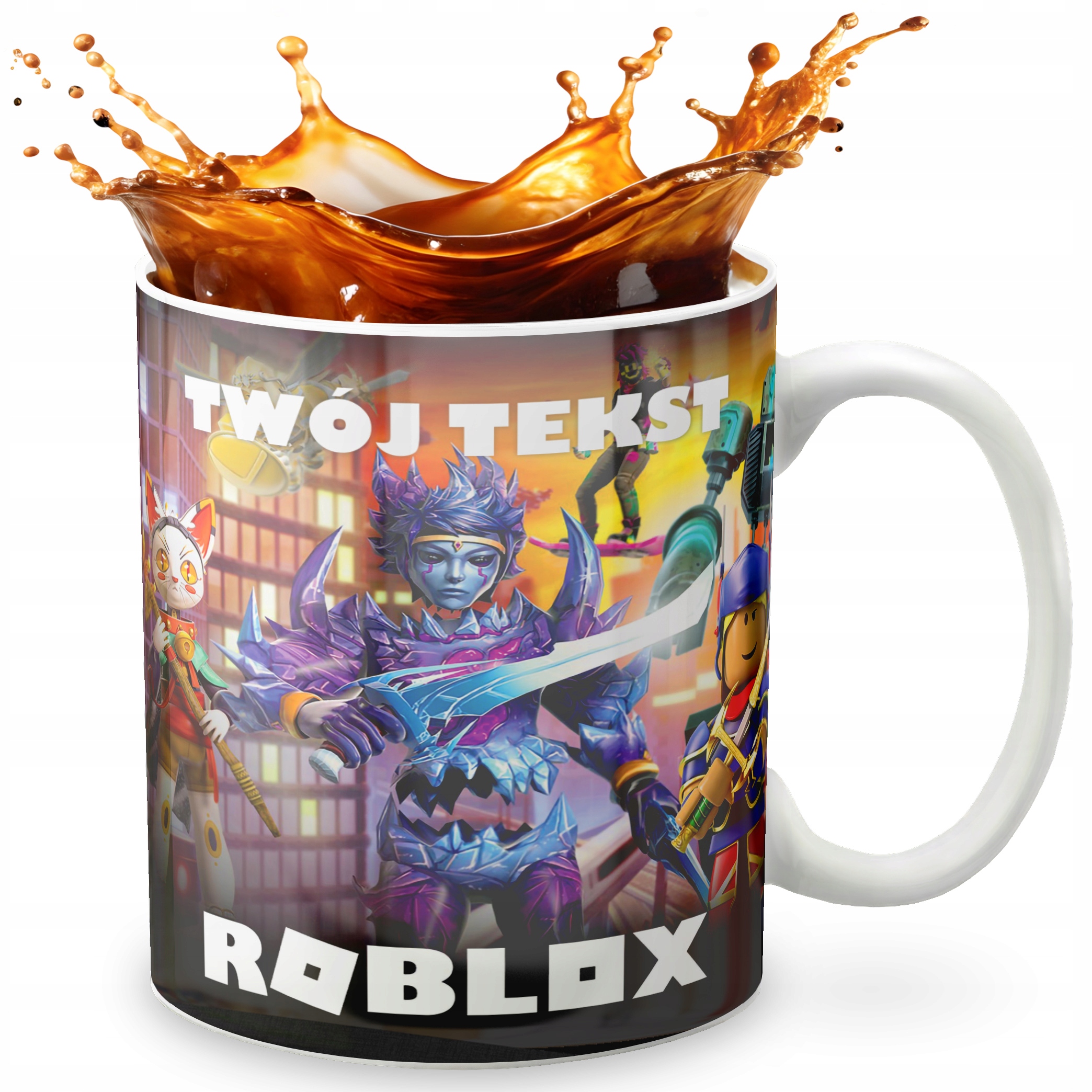 KUBEK 330ml GRAFIKA PREZENT ŚWIĘTA WZÓR - GRA ROBLOX + IMIĘ