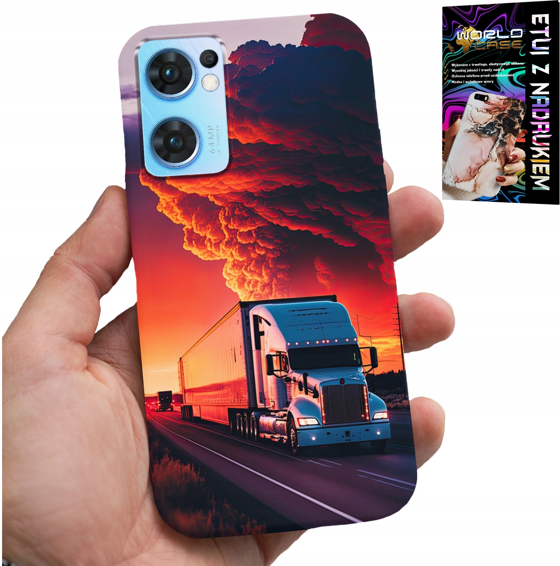 ETUI DO OPPO RENO7 5G - TIR CIĘŻARÓWKA CASE + SZKŁO HARTOWANE