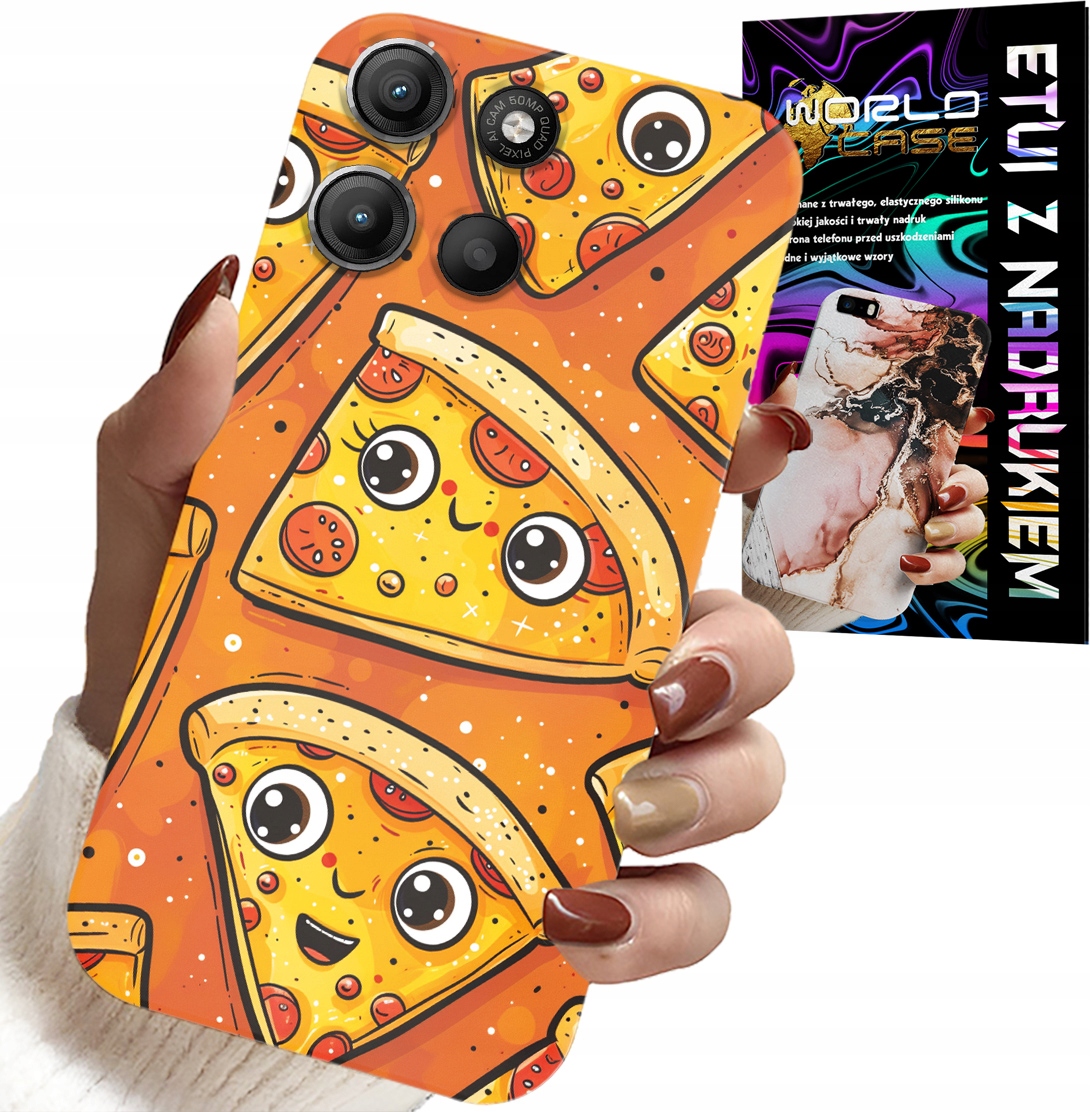 ETUI DO MOTOROLA EDGE 60 5G - SŁODKIE UŚMIECHNIĘTE PIZZE CASE + FOLIA