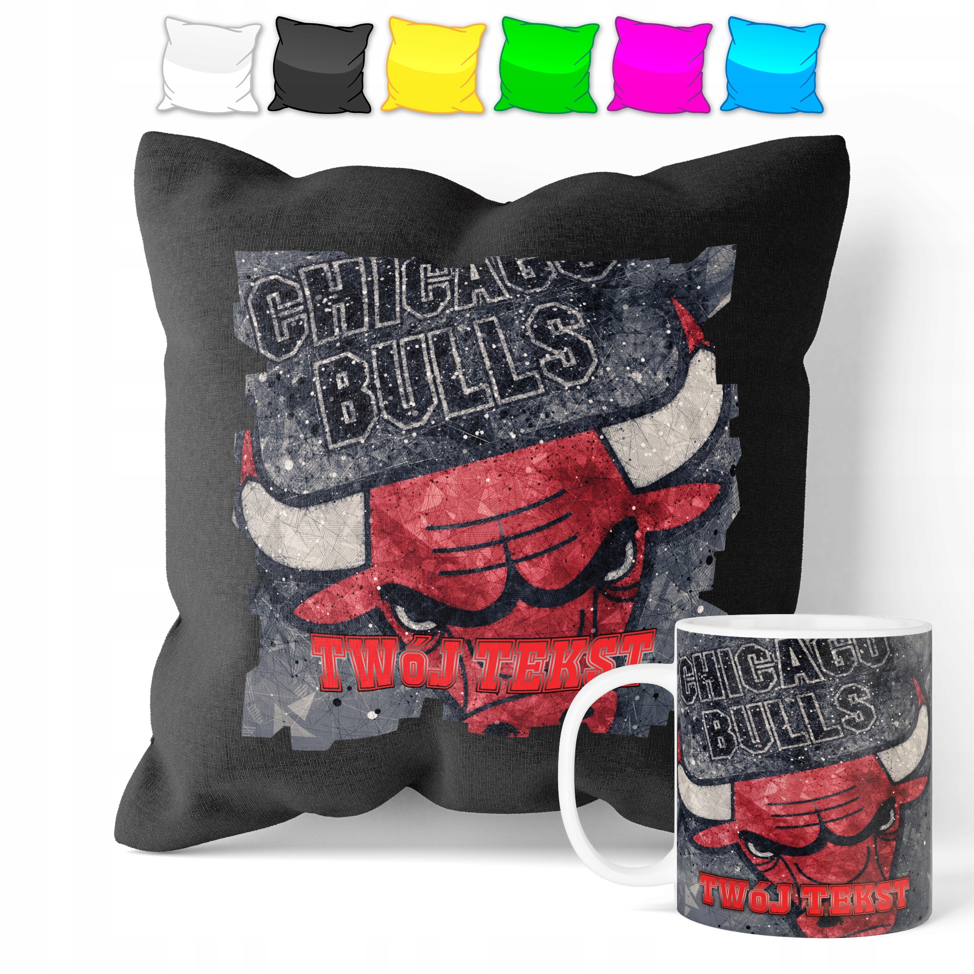 ZESTAW: KUBEK + POSZEWKA - KOSZYKÓWKA - PREZENT WIELE WZORÓW + IMIĘ