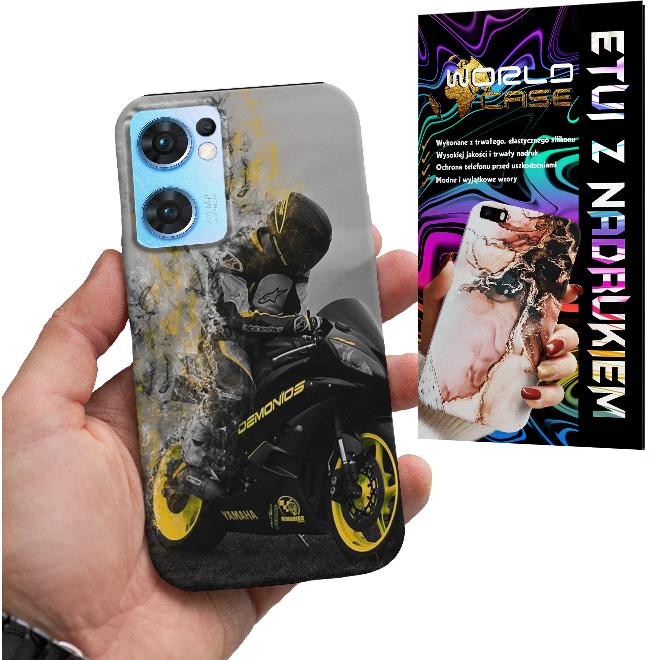 ETUI CASE DO OPPO FIND X5 LITE - MOTOR FAN Motocykle MĘSKIE WZORY PLECKI