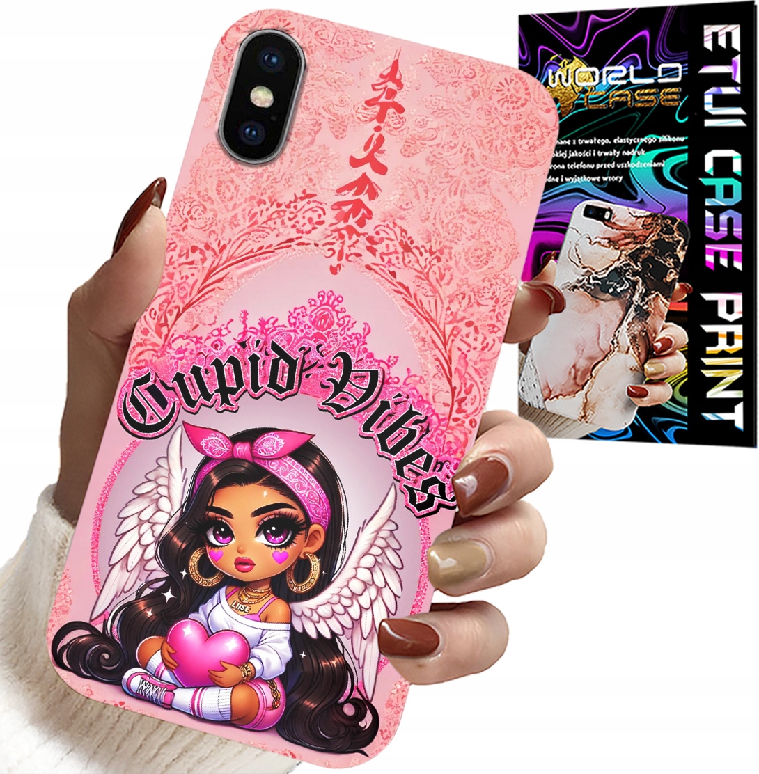 ETUI DO IPHONE XS MAX - CUPID VIBES Z UROCZĄ ANIOŁKIEM PLECKI