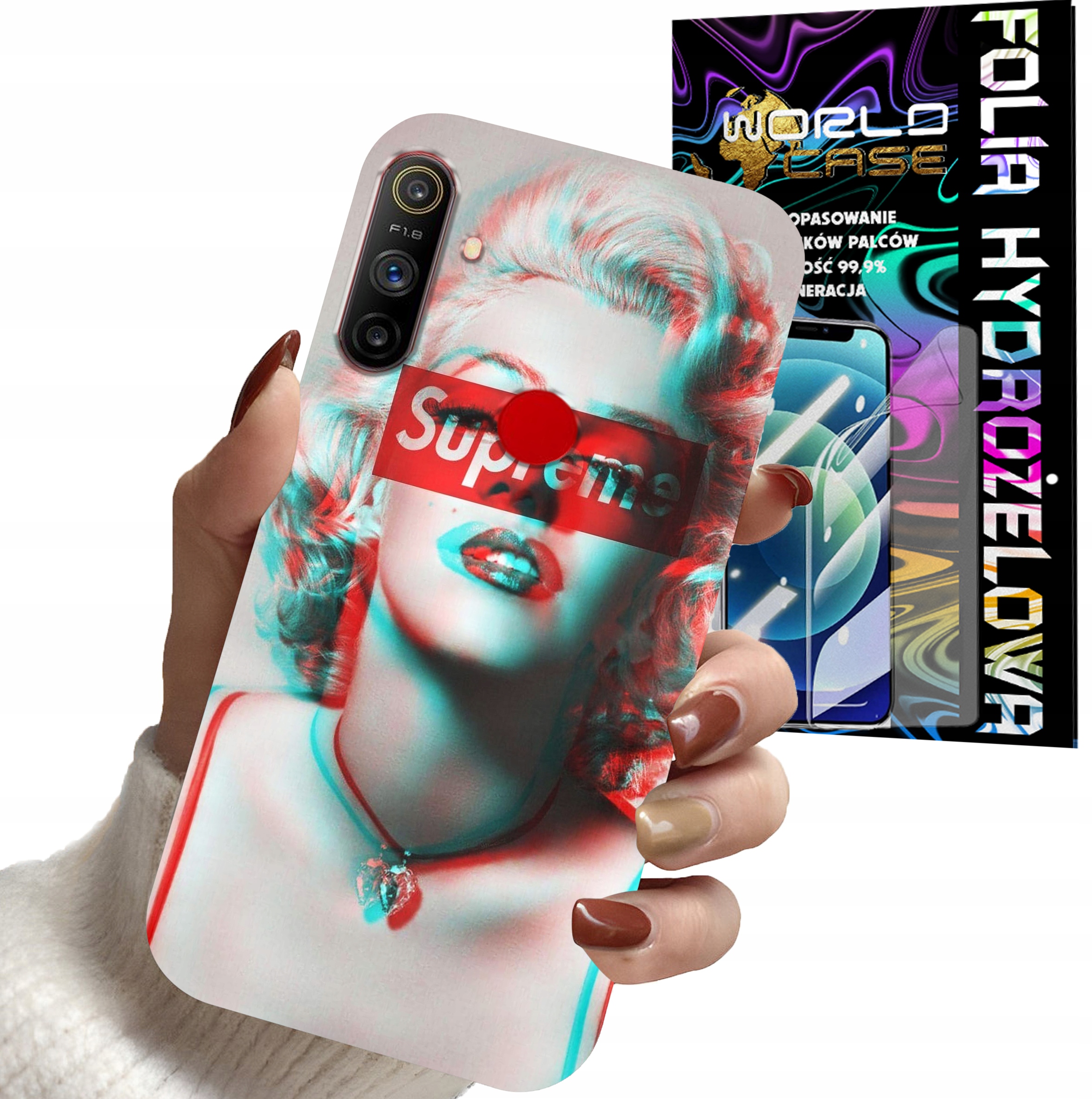 ETUI DO REALME C3 - Monroe MODNE KOBIECE WZORY + FOLIA