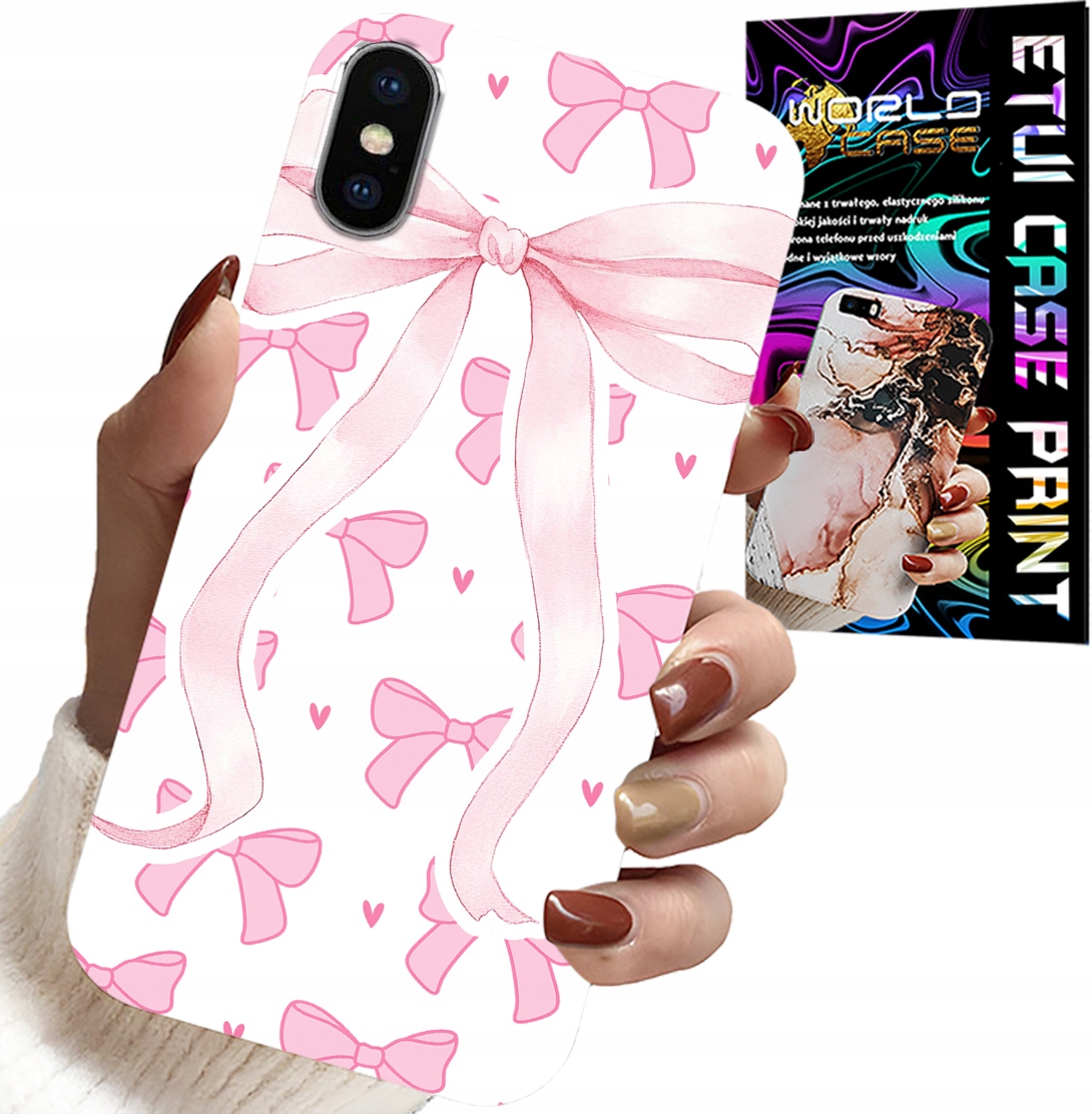 ETUI DO IPHONE XS MAX - RÓŻOWE WSTAZKI WSTĄZKA MODNE WZORY CASE