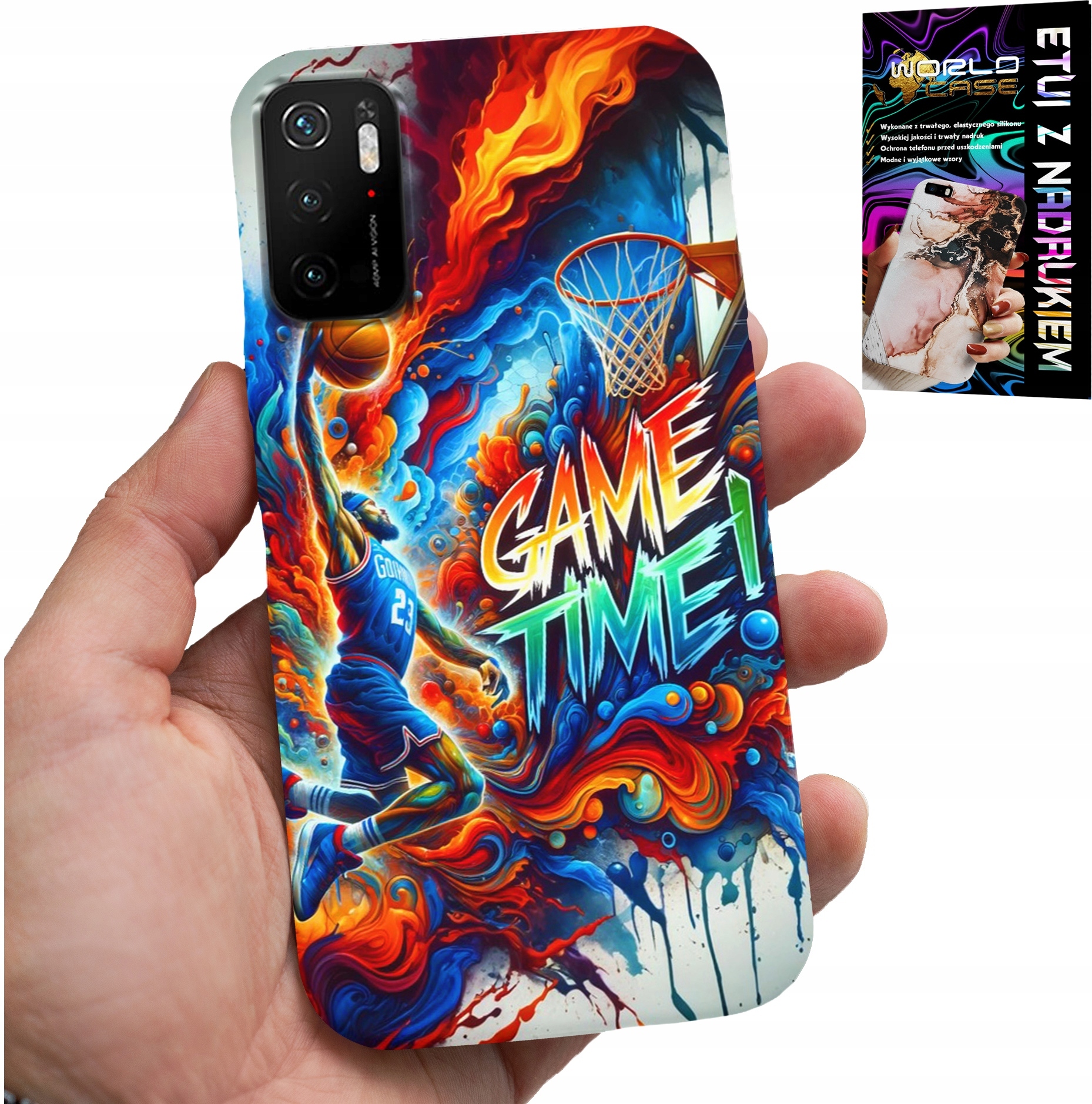 ETUI DO XIAOMI POCO M3 PRO 5G - KOSZYKÓWKA NBA GAME TIME, CASE + SZKŁO