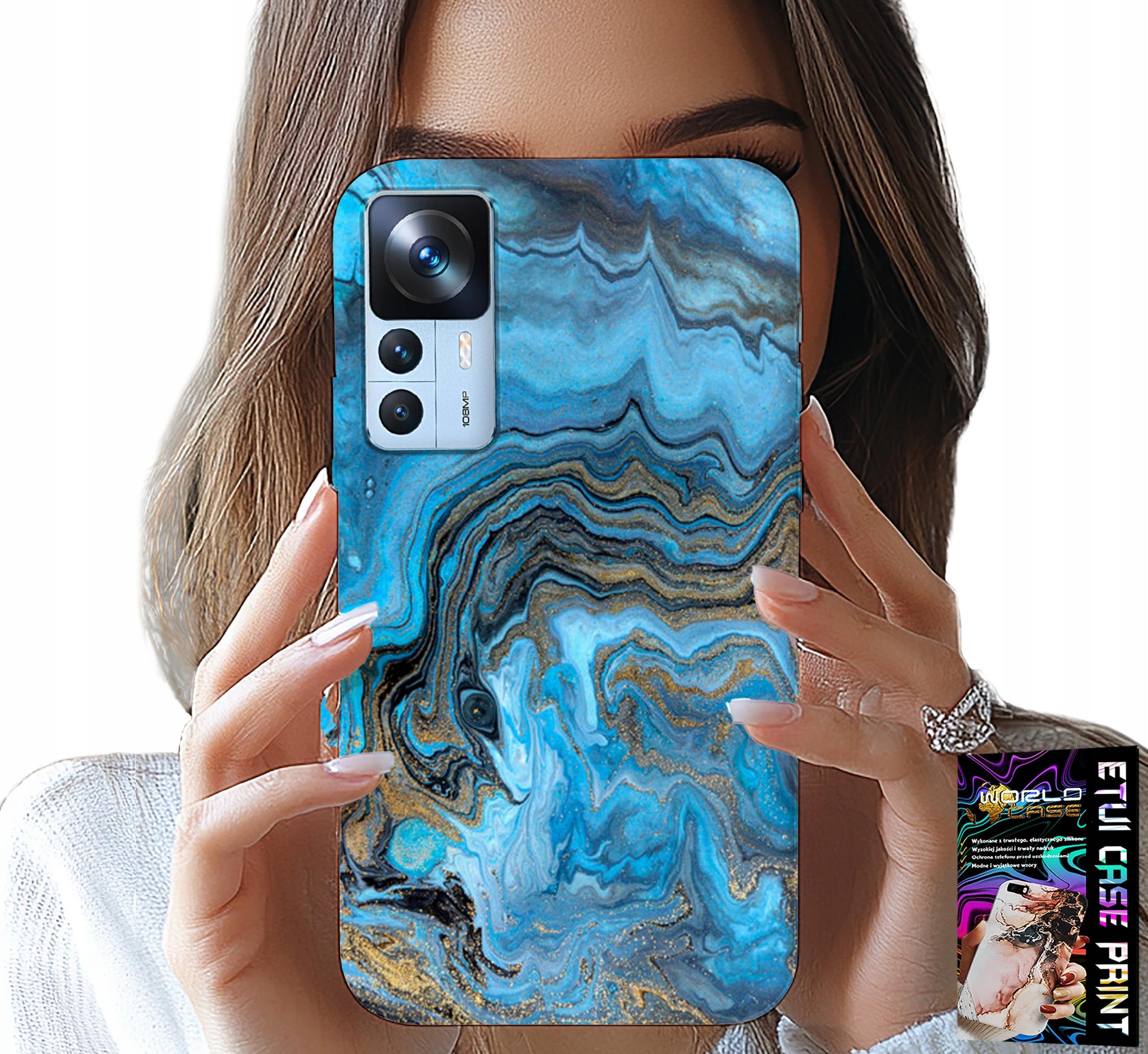 ETUI DO XIAOMI 12T / 12T PRO - MARMURKOWE WZORY OBUDOWA CASE + FOLIA