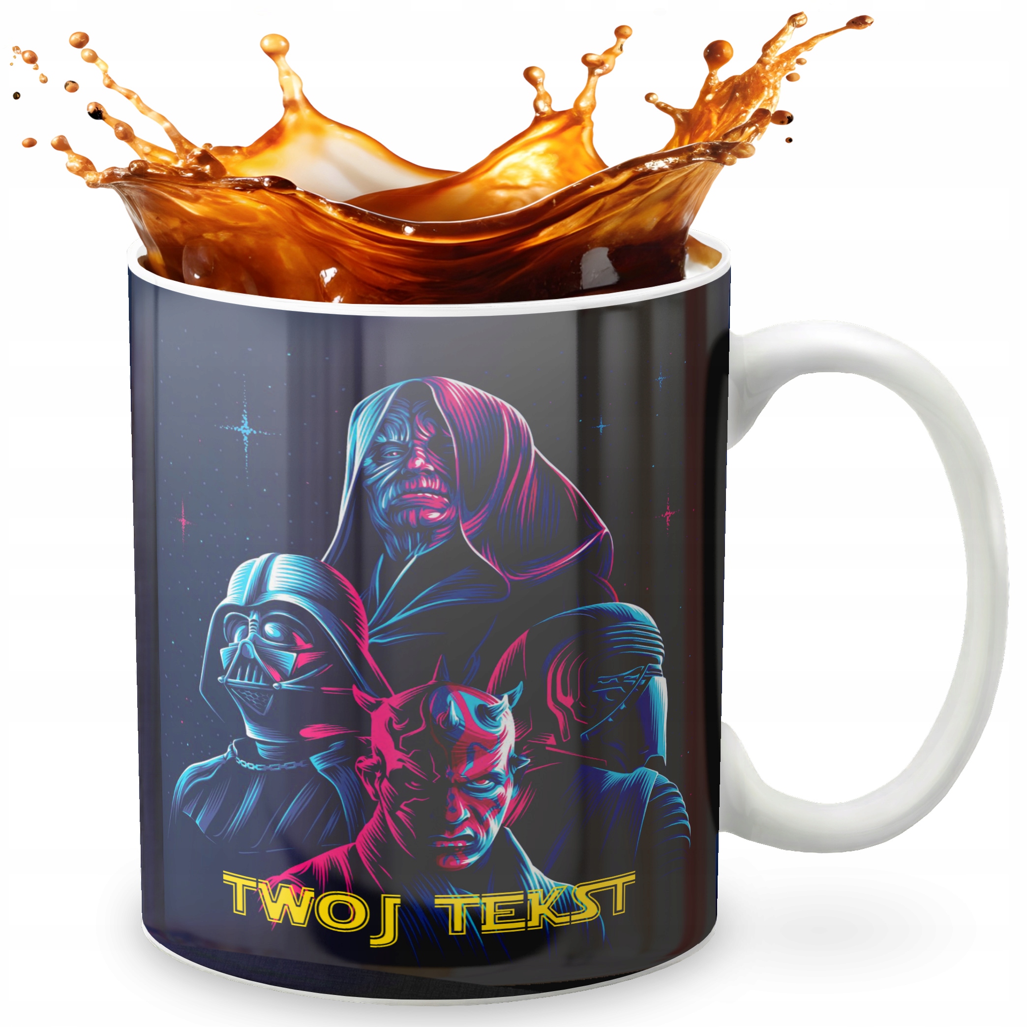 KUBEK 330ml GRAFIKA PREZENT ŚWIĘTA WZÓR - FILM WOJNY STAR GWIEZDNE + IMIĘ