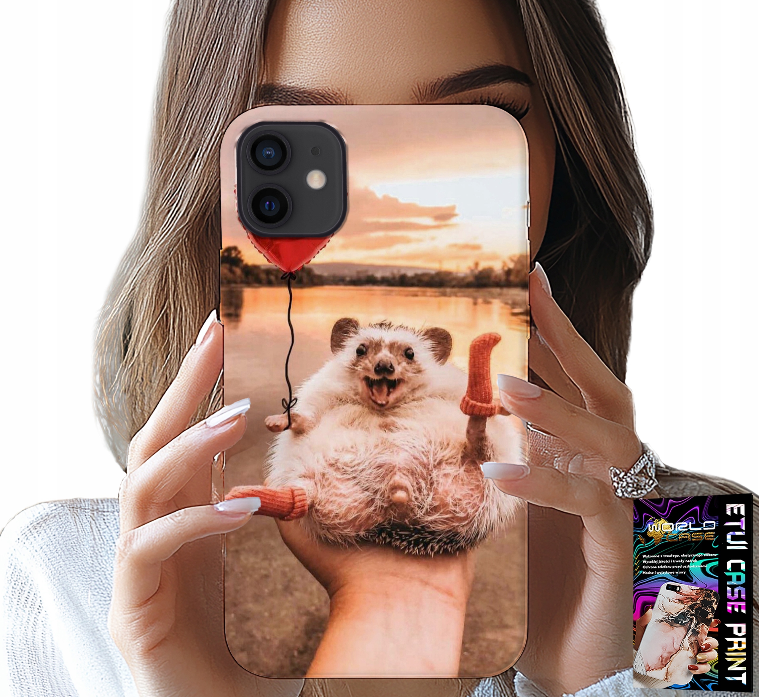 ETUI DO IPHONE 12 - Z NADRUKIEM SŁODKI JEŻYK PIGMEJSKI, CASE