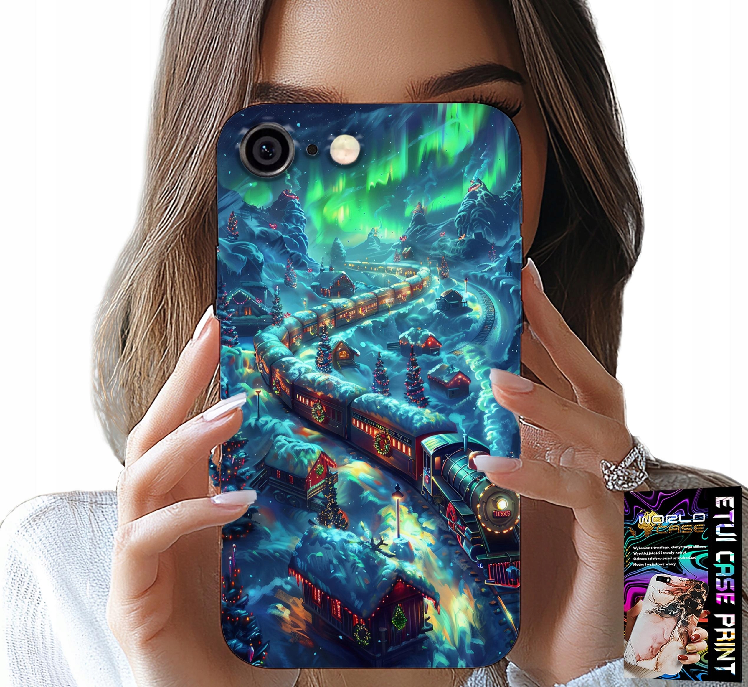ETUI DO IPHONE 6 / 6S - POCIĄG, EKSPRES ŚWIĄTECZNY WZORY + SZKŁO