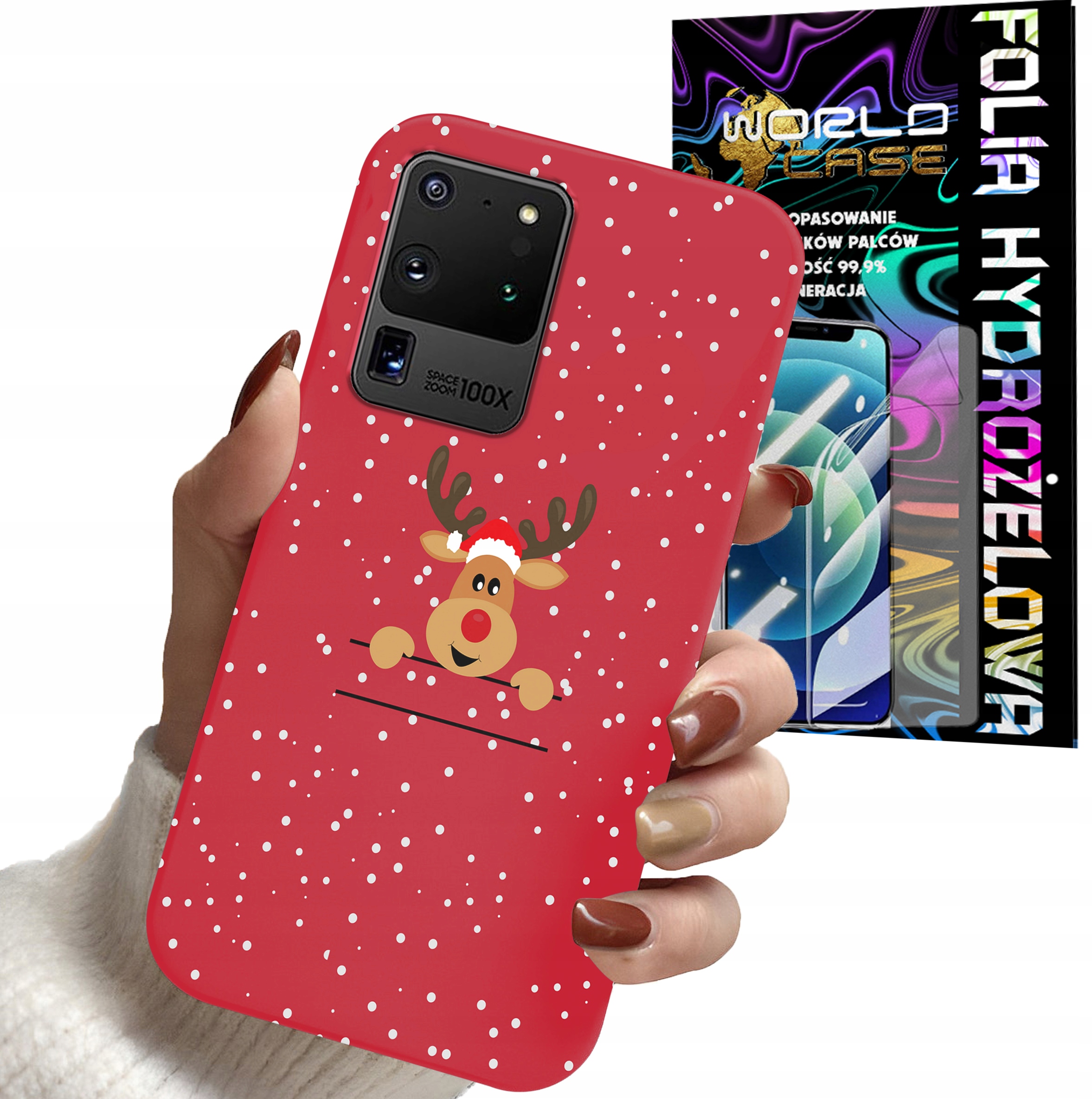 ETUI DO SAMSUNG S20 ULTRA - ŚWIĄTECZNE WZORY RENIFER MIKOŁAJ + FOLIA